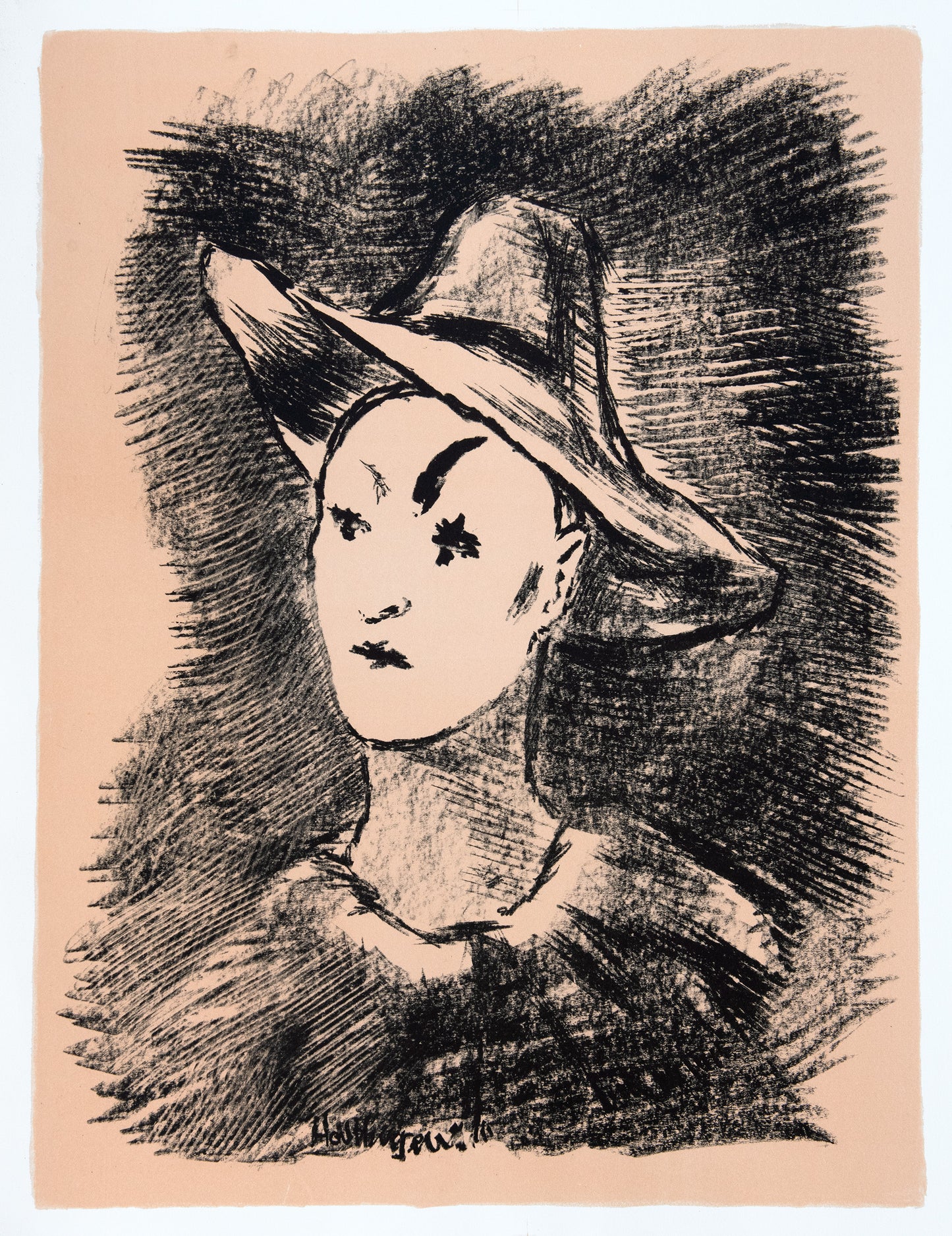 White Face in Straw Hat