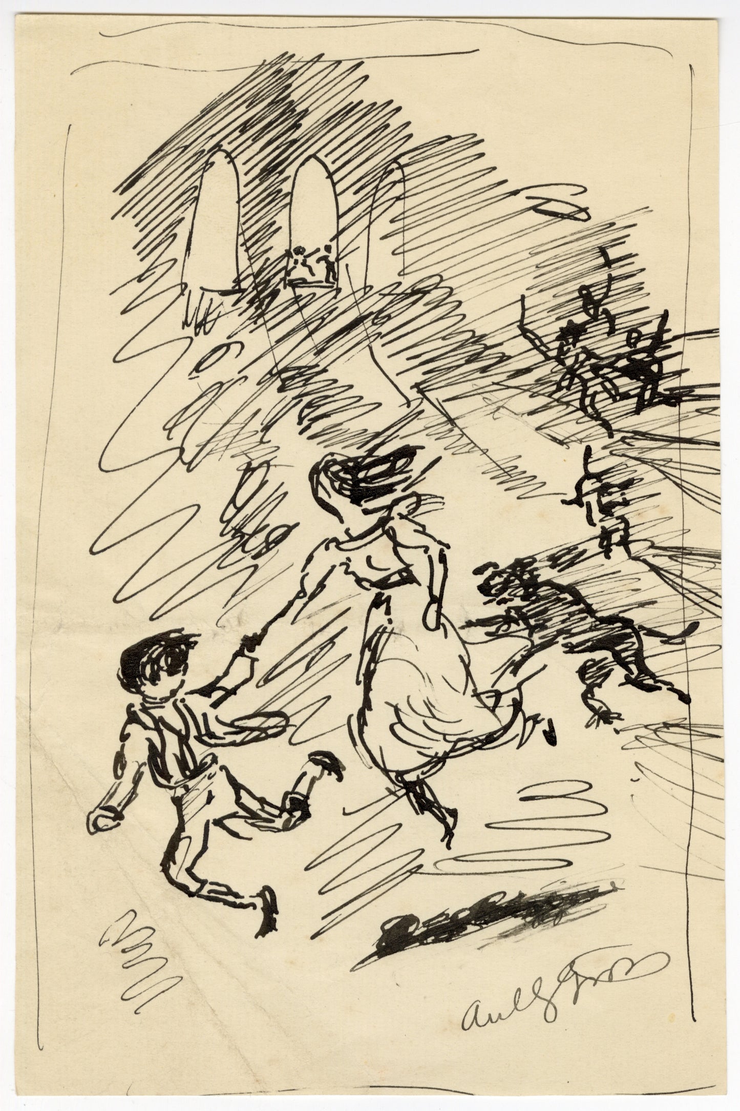 Catherine and Heathcliff Chased by the Linton's Dogs