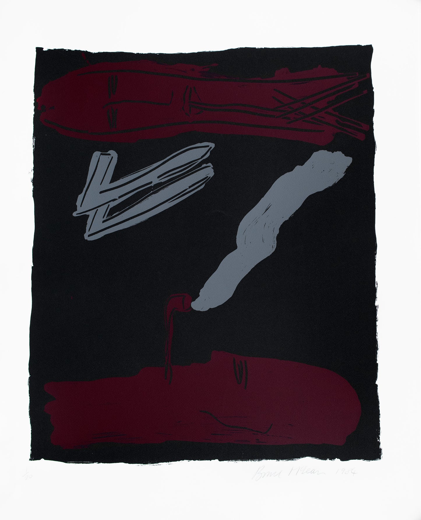 Pipesmoker (burgundy on black background)