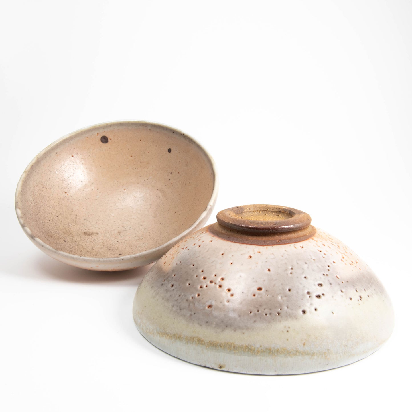 Set of Two Wide Footed Bowls