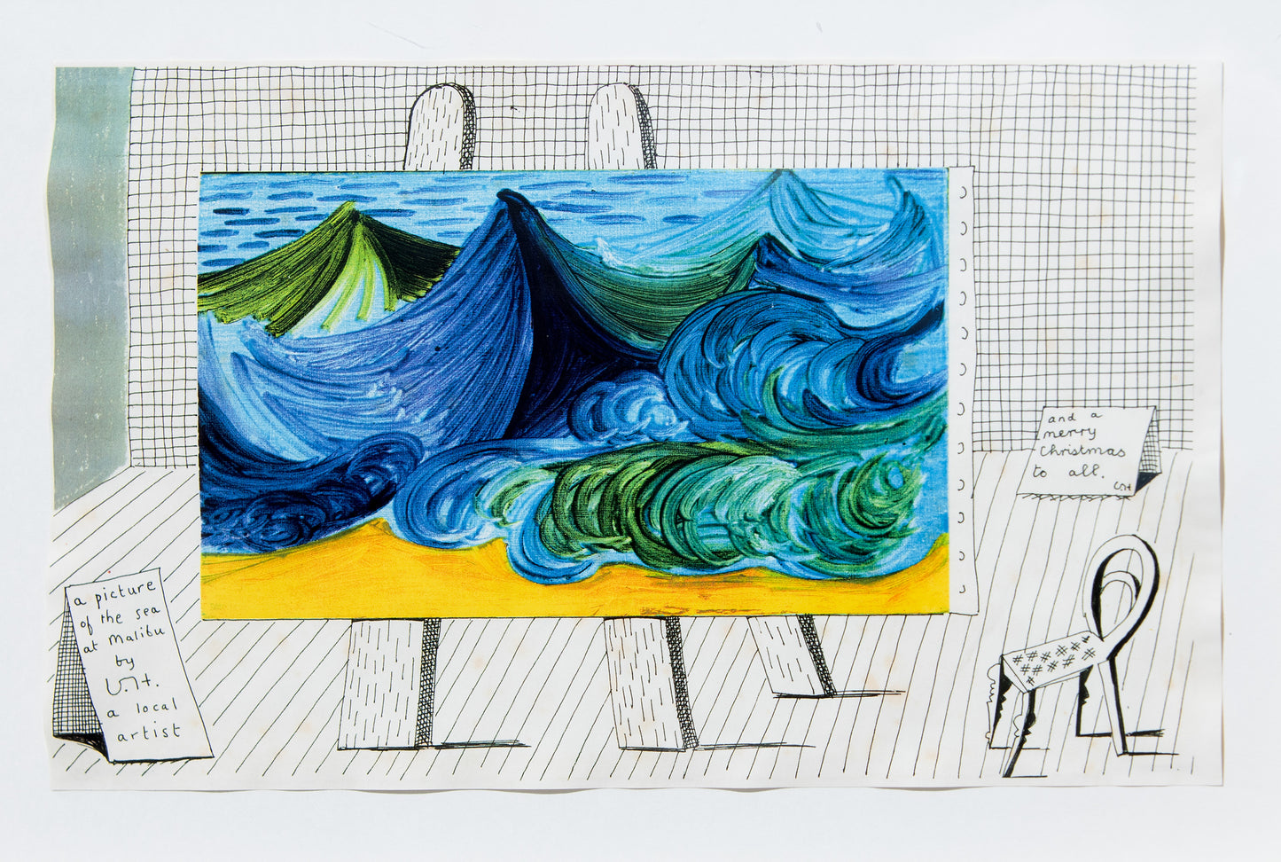 A Picture of the Sea at Malibu by David Hockney, a local artist