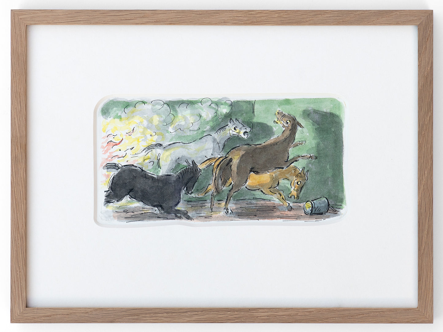 They neighed and tossed and screamed. "Keep your heads," Toby cried, but they paid no heed.