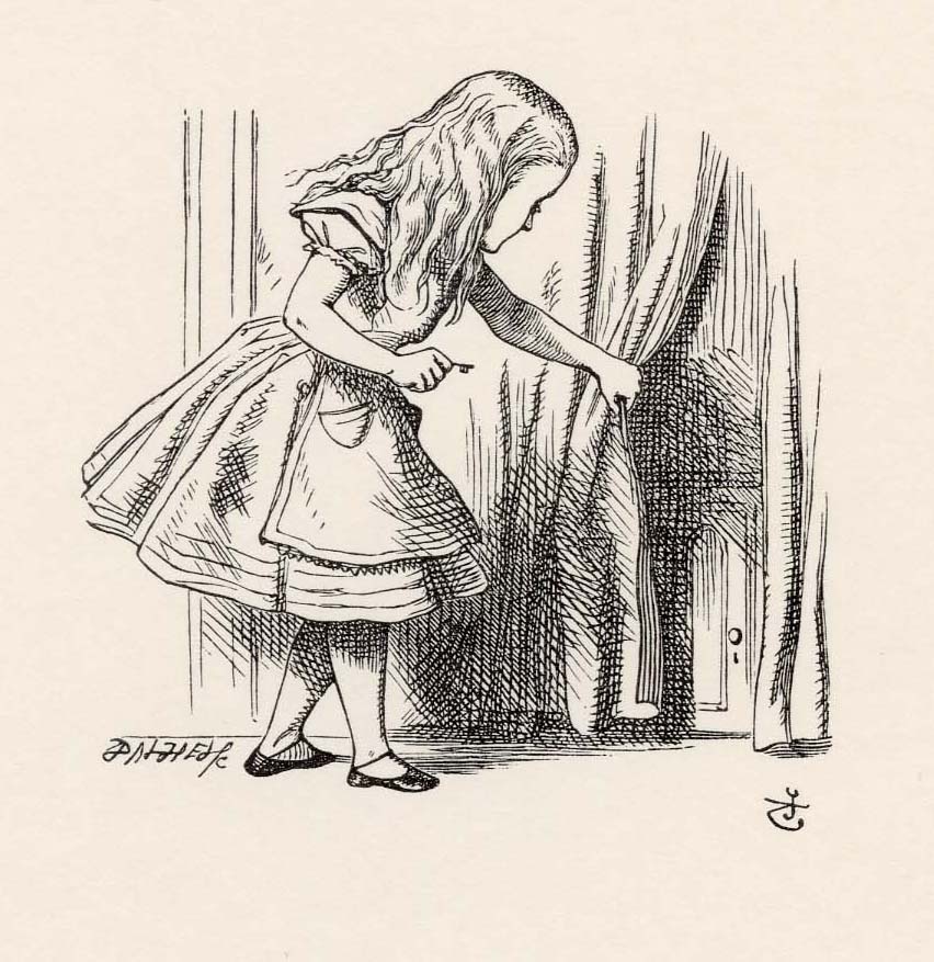 She came upon a low curtain she had not noticed before