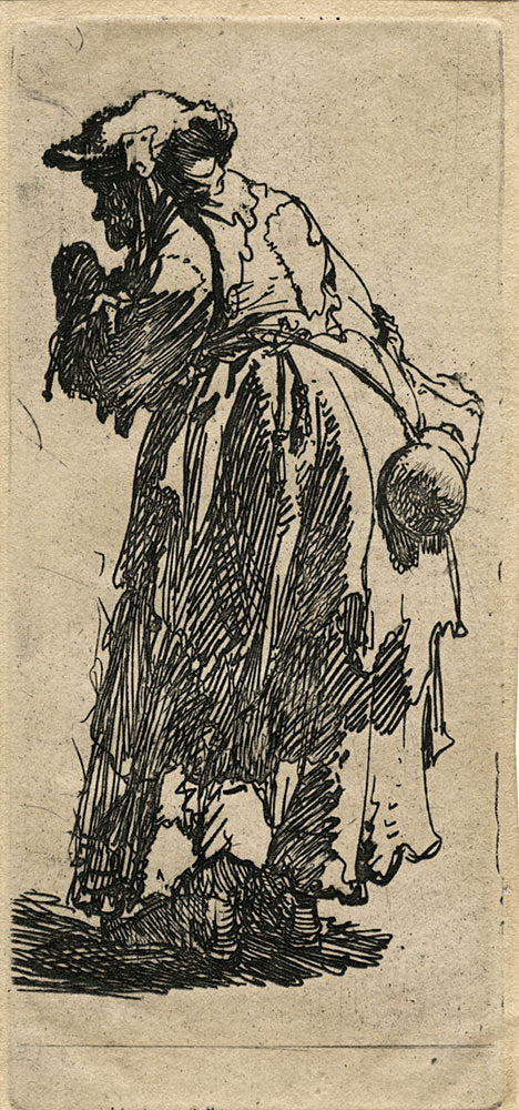 Old Beggar Woman with Gourd