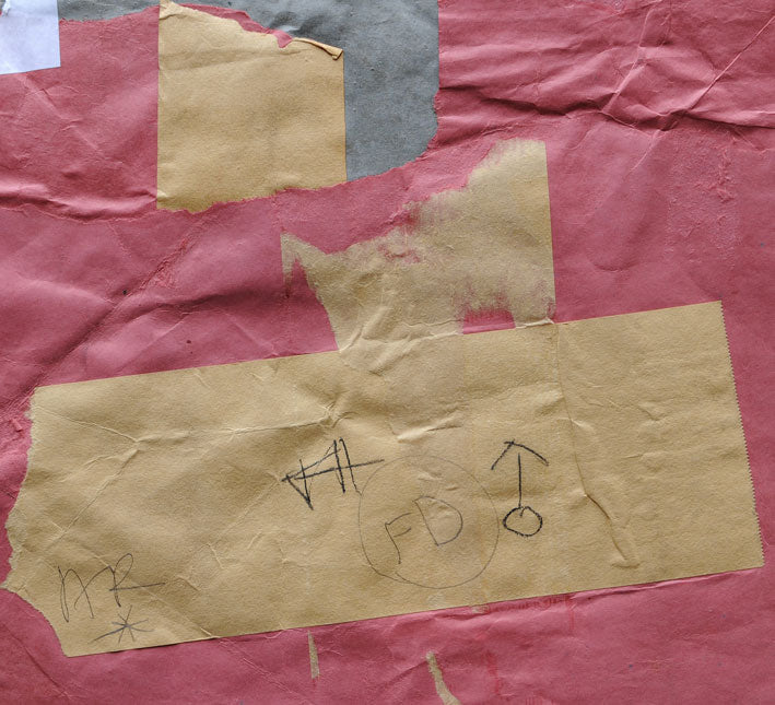 White Rectangle with Red & Blue