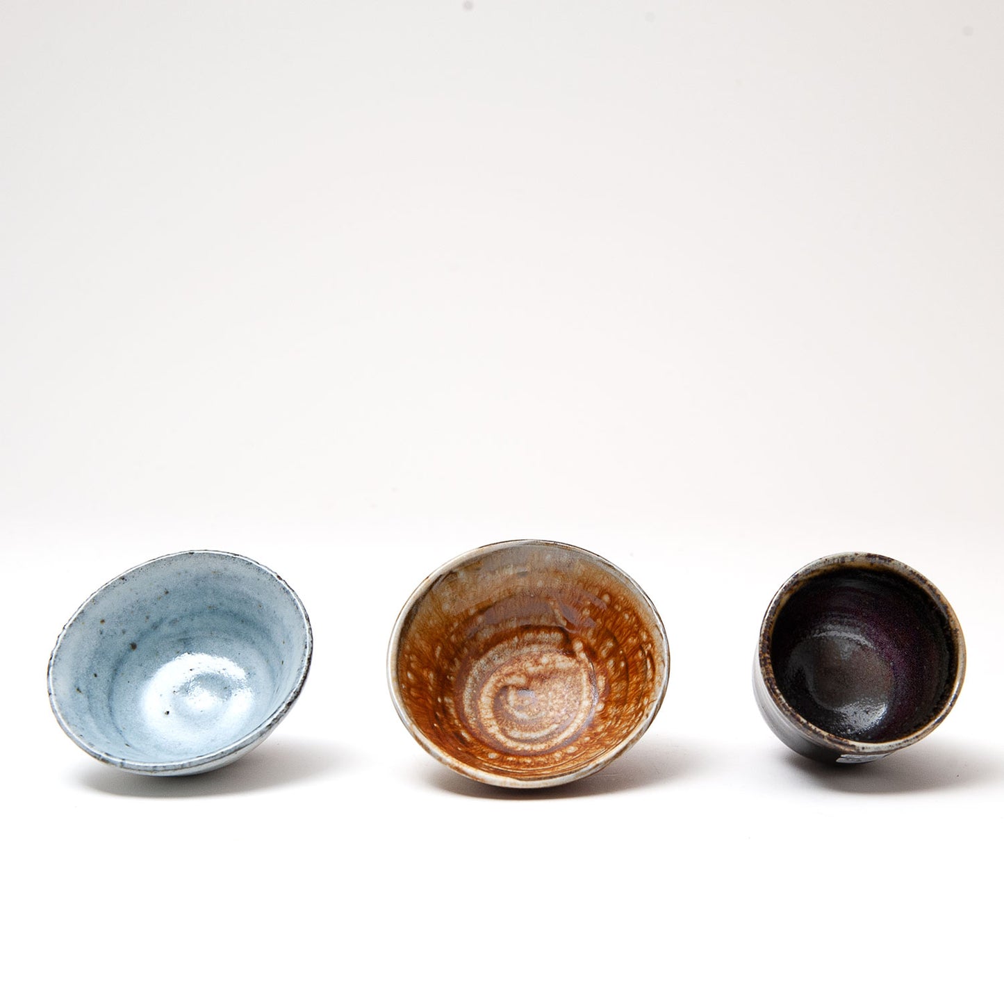 Set of Three Cups With Wooden Tay