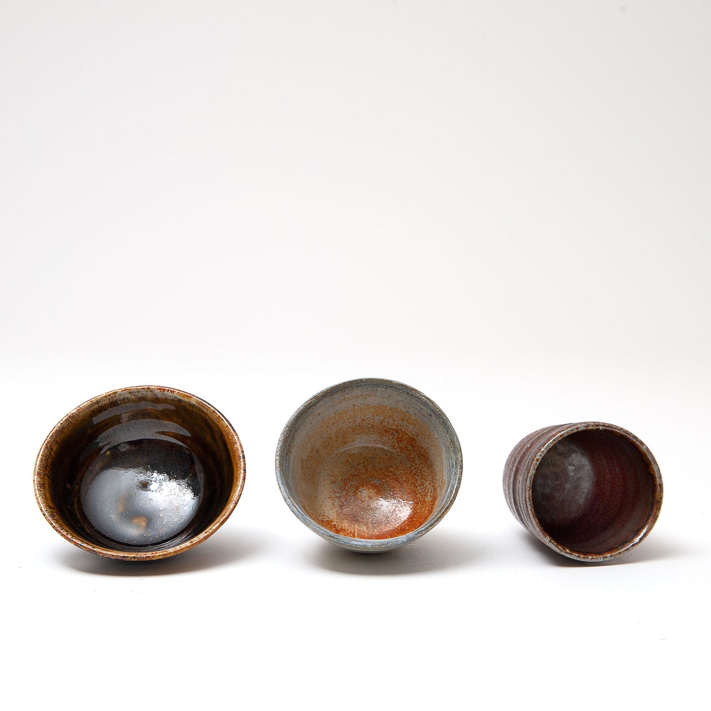 Set of Three Cups With Wooden Tray