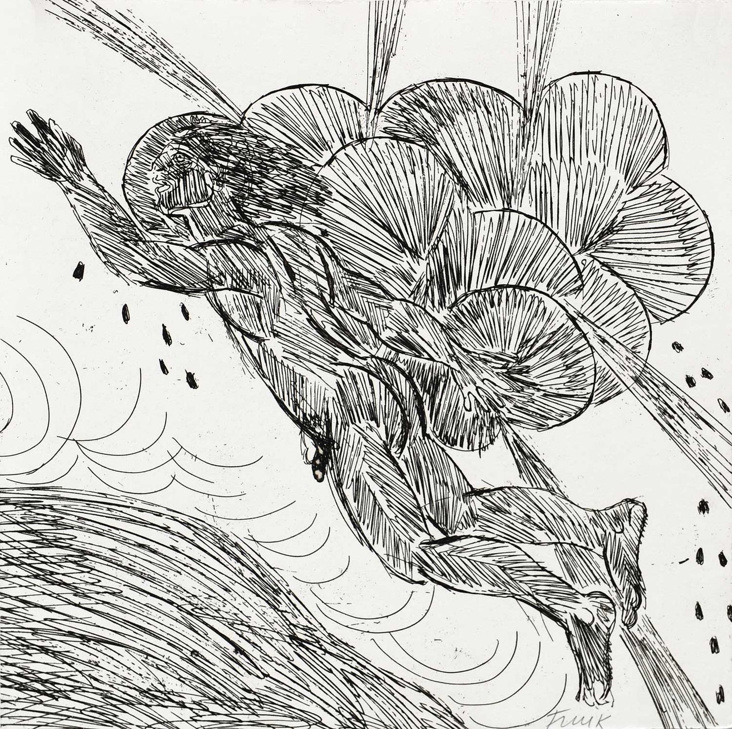 'I flew through a black cloud and the winds came up from the hills below me'