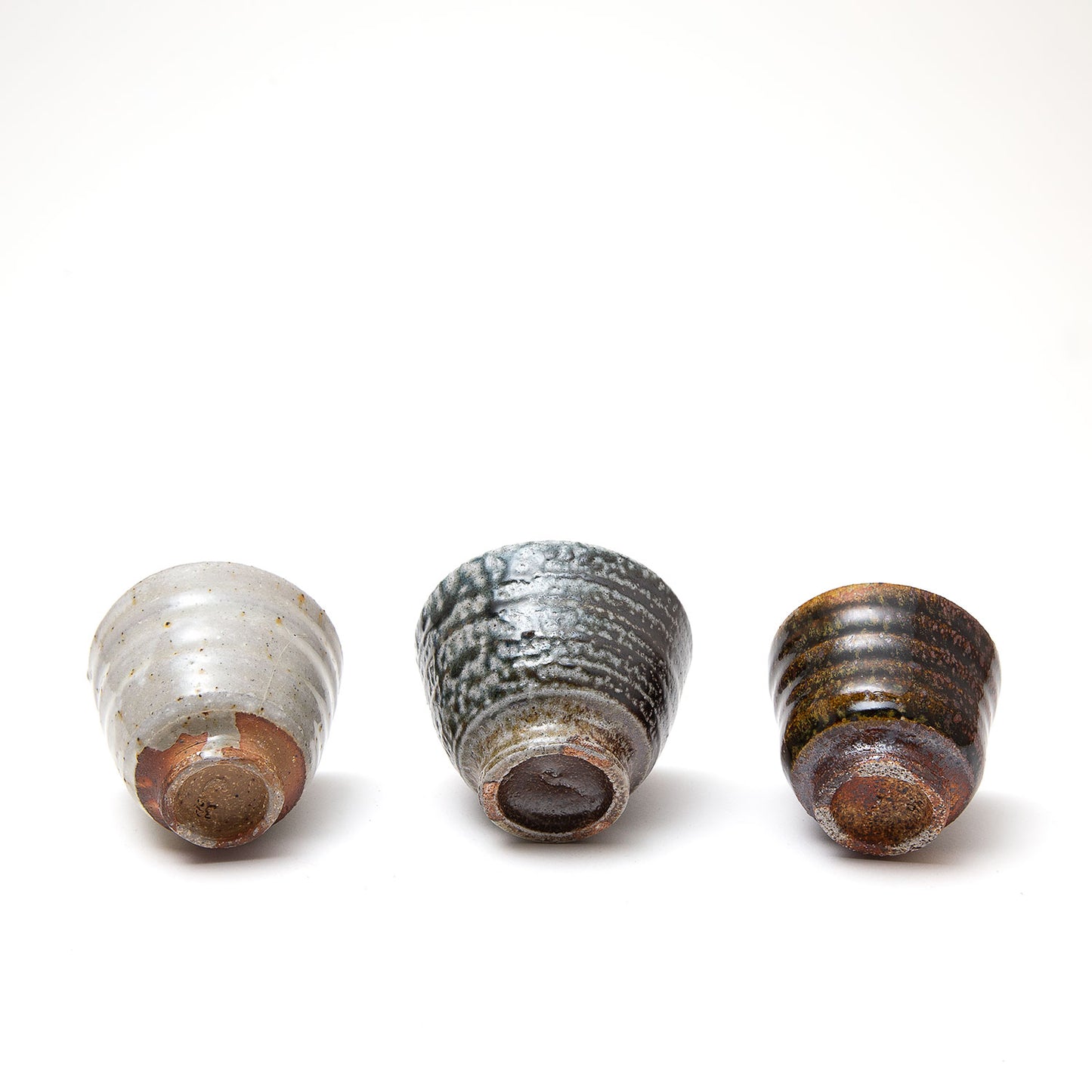 Set of Three Cups with Wooden Tray