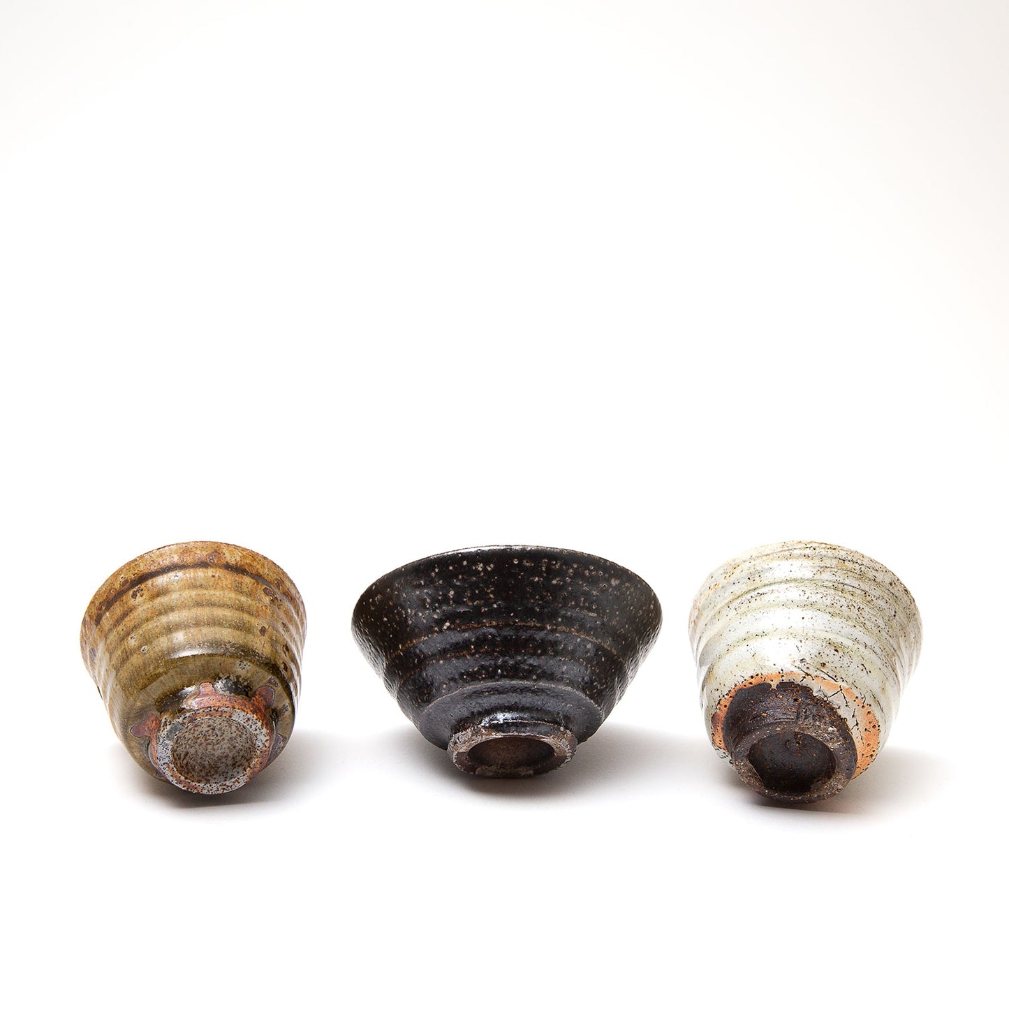 Set of Three Cups with Wooden Tray