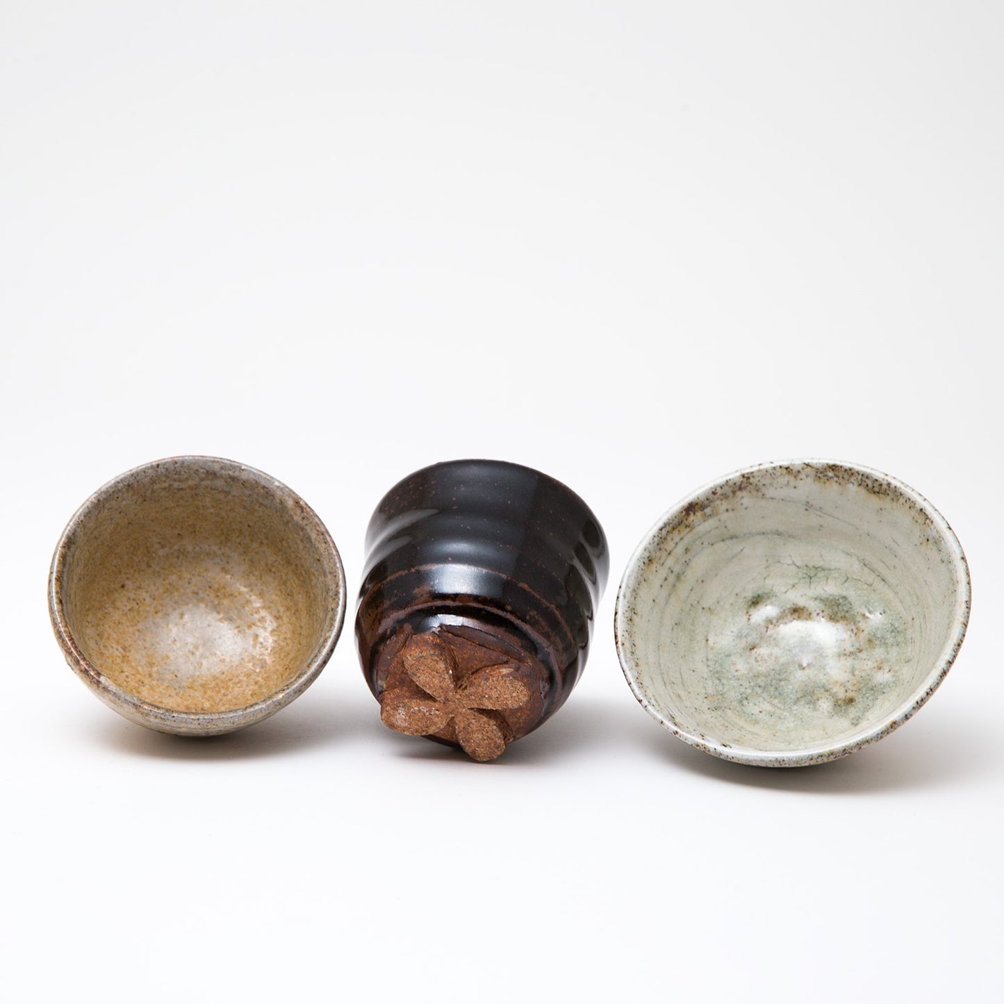 Set of Three Cups with Wooden Tray
