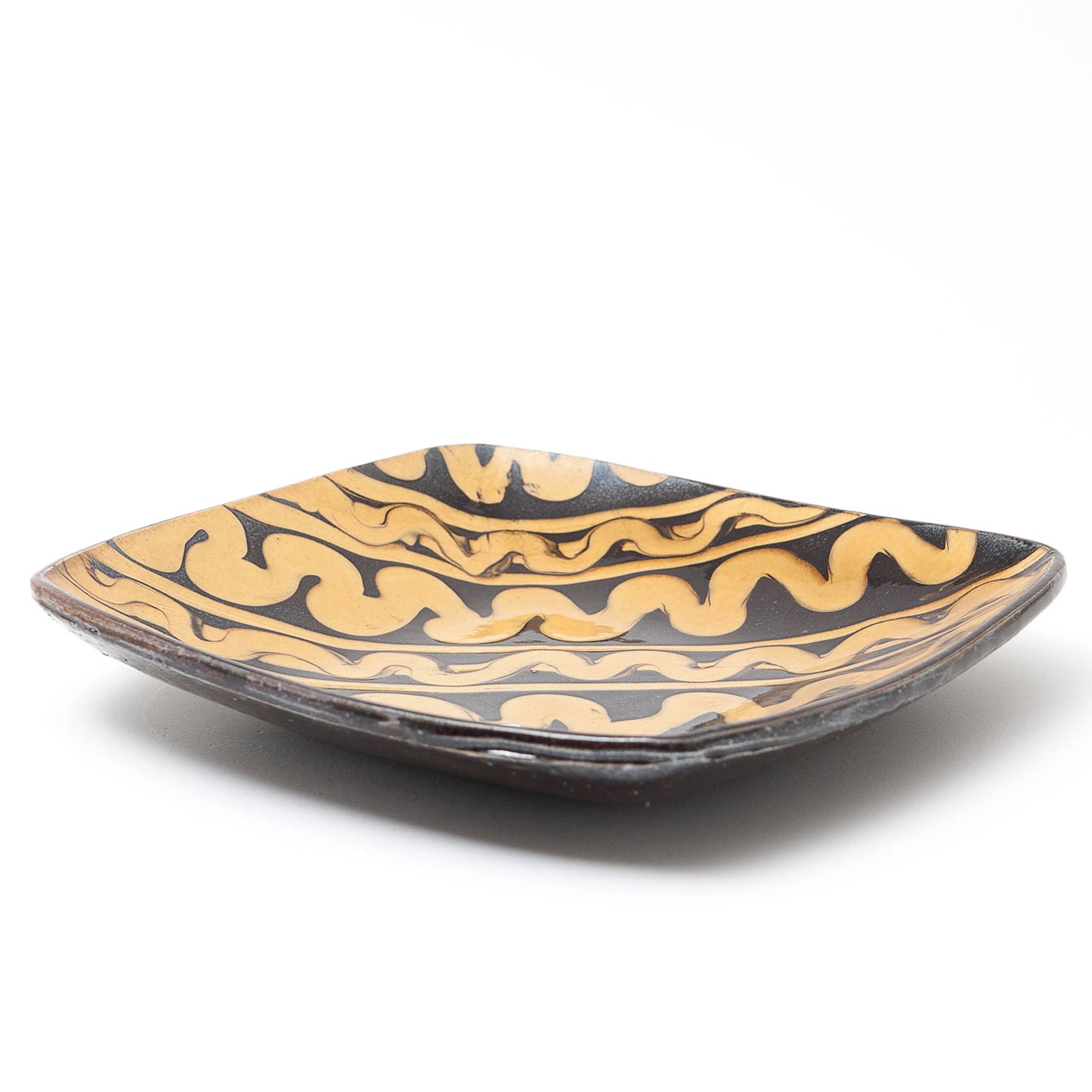 Press moulded square platter