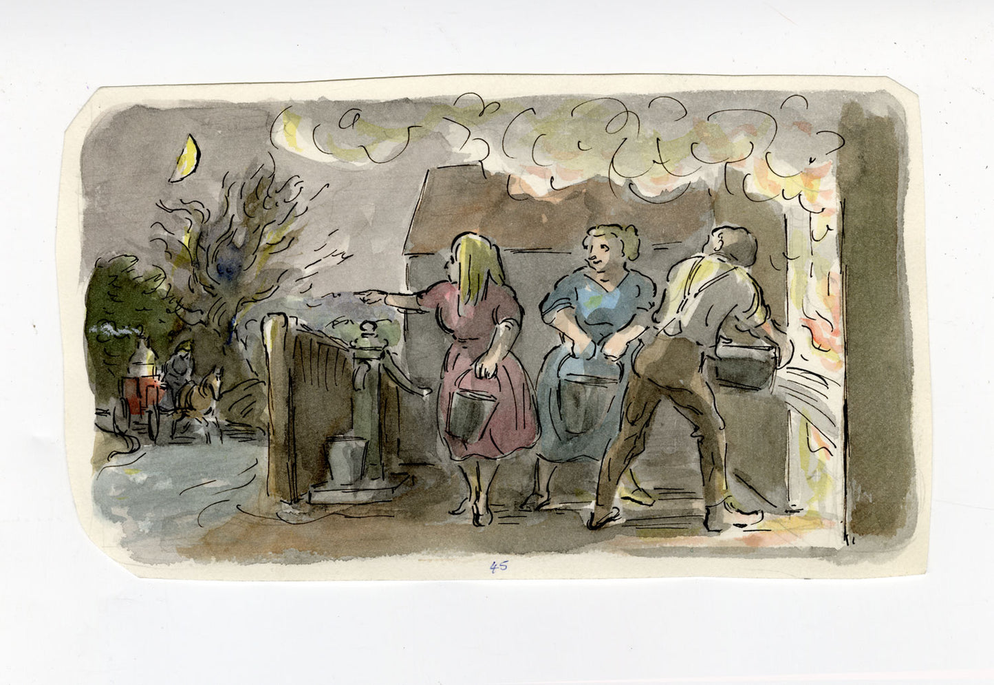 "We are saved," he cried. "It's the little fire engine back on the road again."