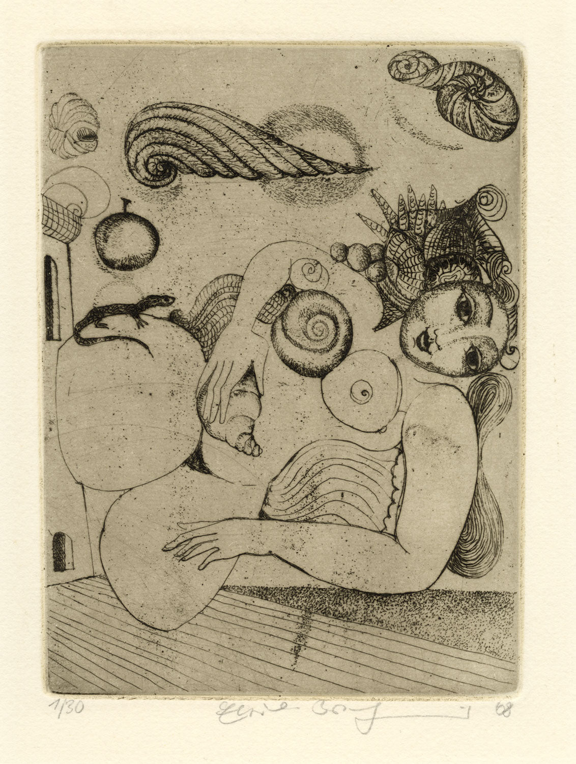 Nude with Conch Shells