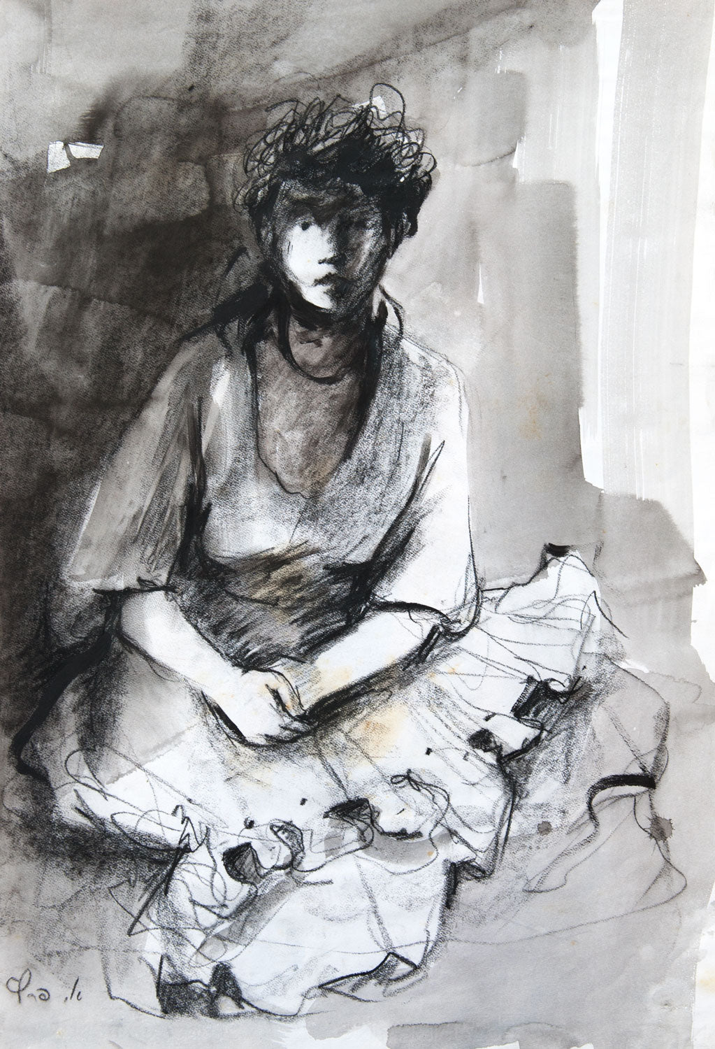 Seated Woman in a Dress