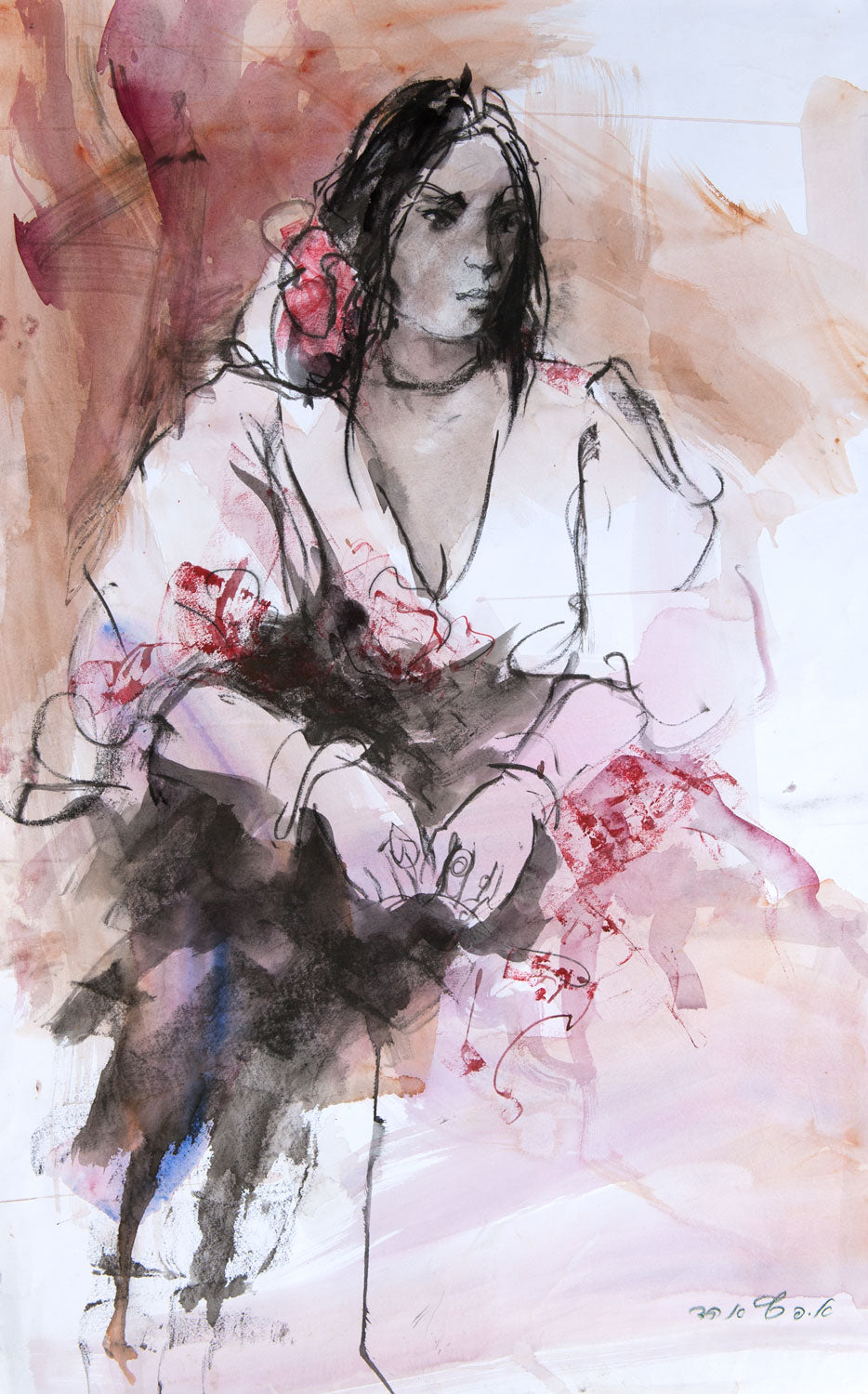 Seated Woman with a Red Ribbon