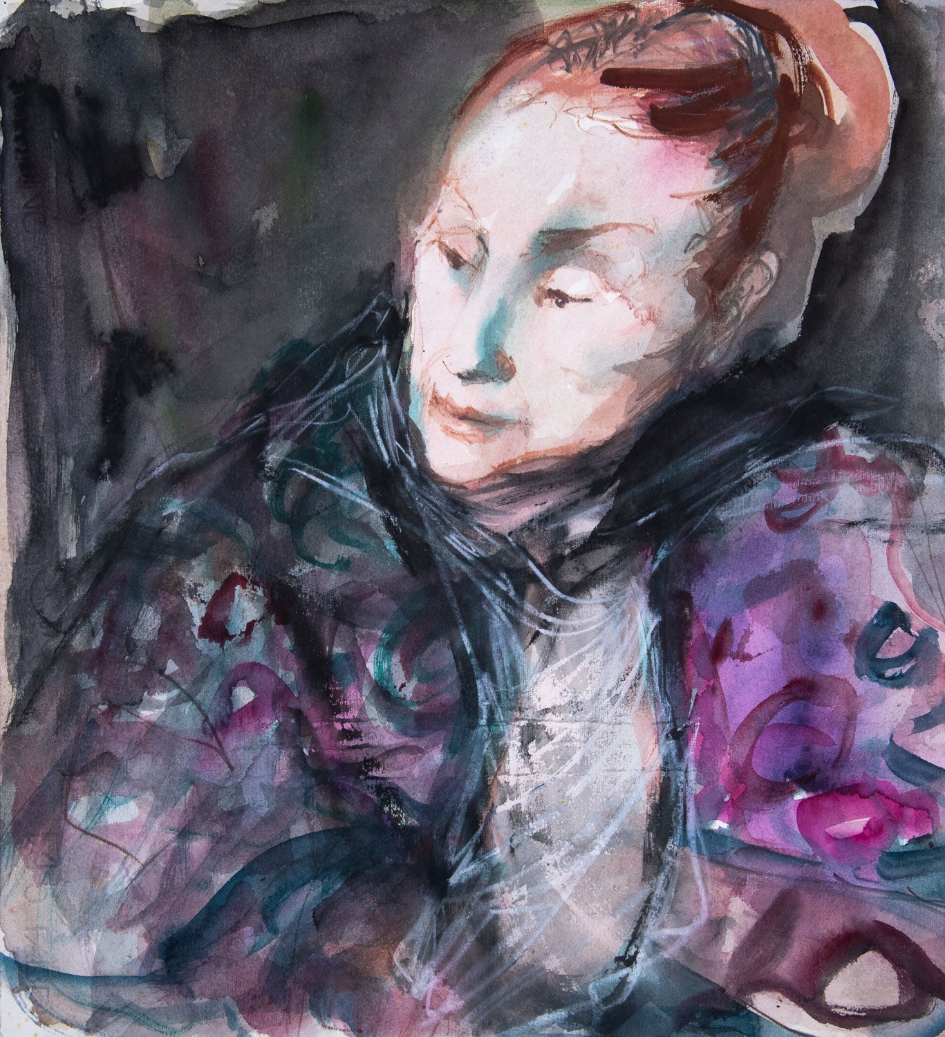 Portrait of a Lady, Purple and Green