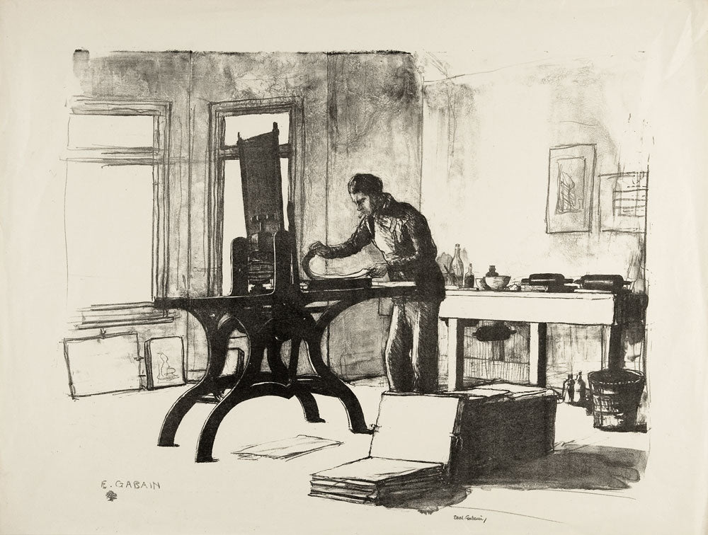 Ethel Gabain The Printer (Mr John Copley Printing Lithographs) Goldmark