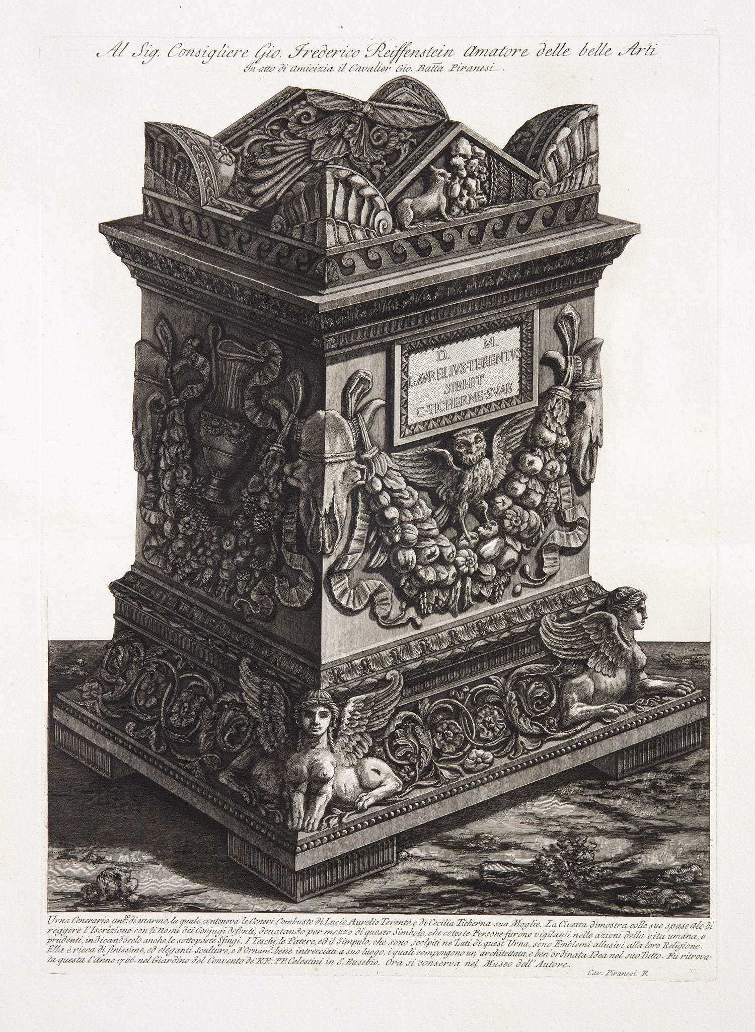Giovanni Battista Piranesi Funerary urn of Lucius Aurelius
