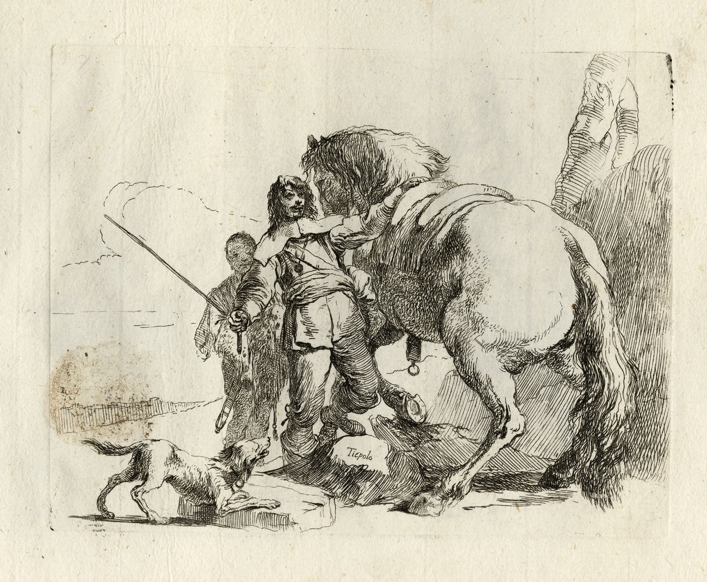 The Rider Standing by His Horse