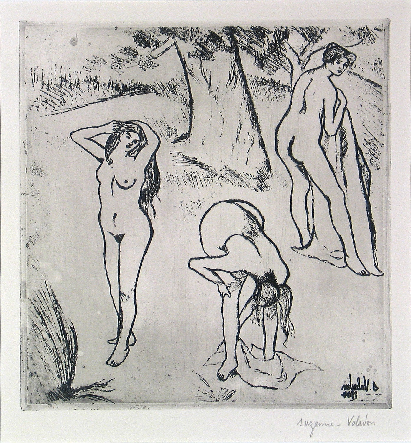 Femmes nues sous les arbres