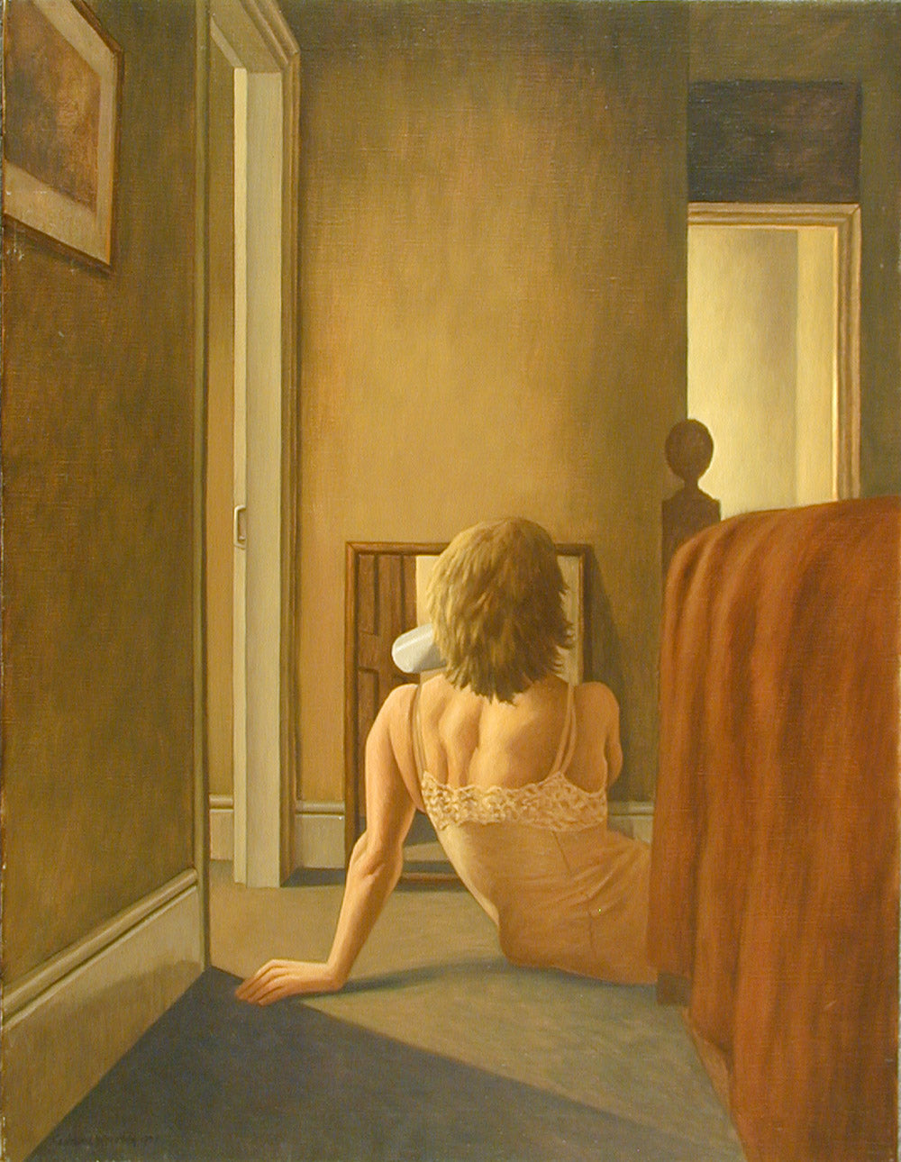 Woman on the bedroom floor