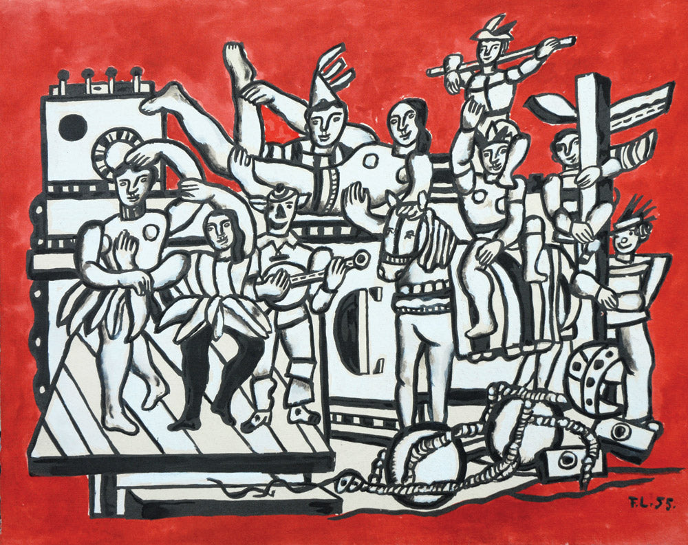 Grande Parade sur Fond Rouge