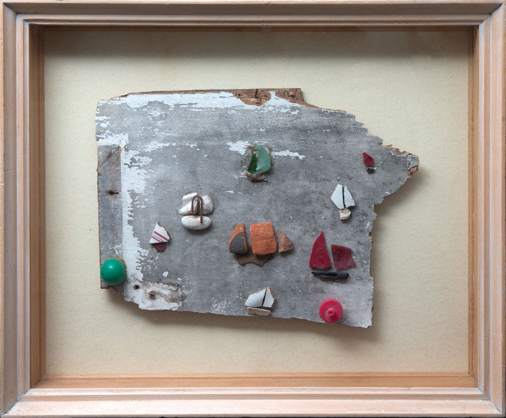 Homage to Alfred Wallis I - Boats with Red Buoy