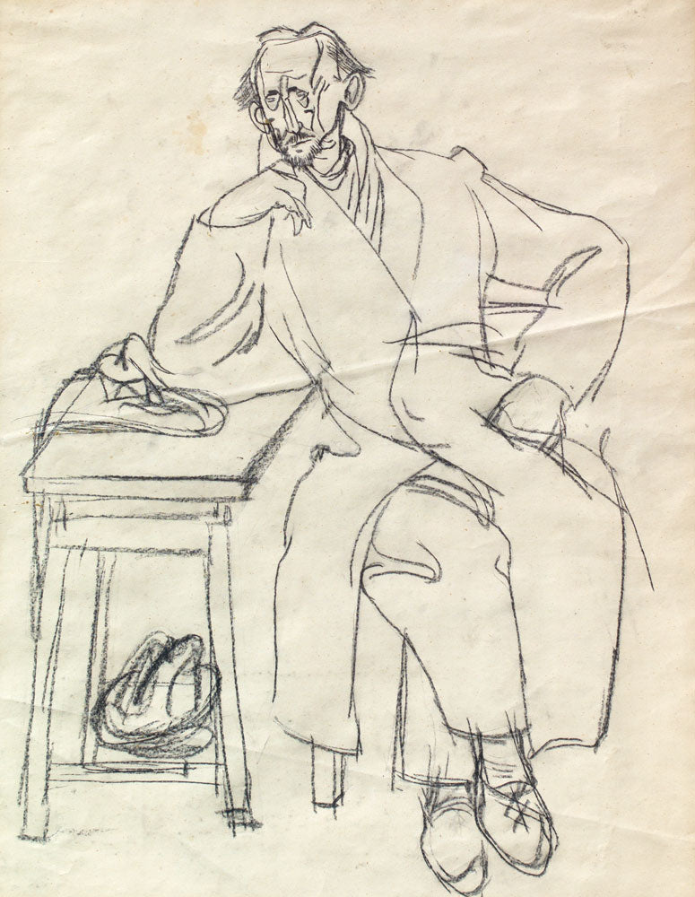 Seated Man in Overcoat