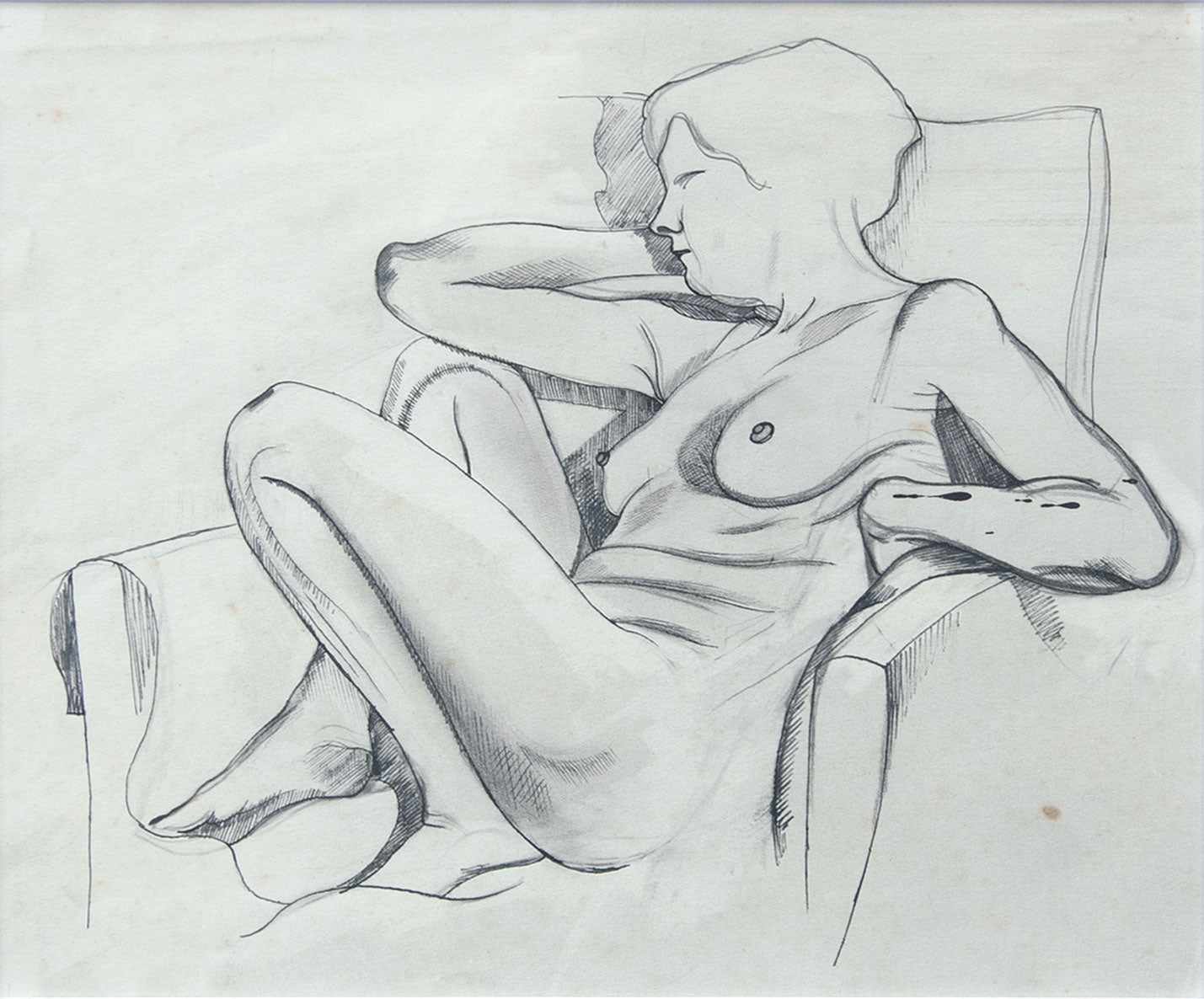 Nude in a Chair - Legs Up