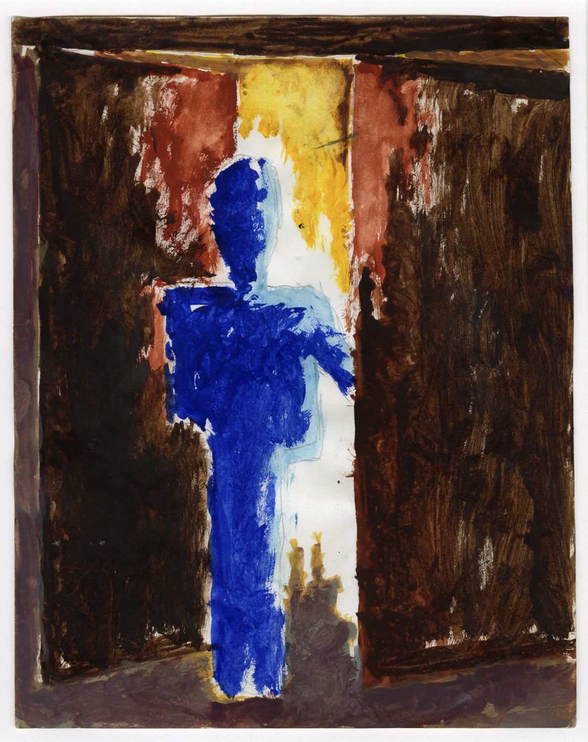 Blue Figure in Brown Ground