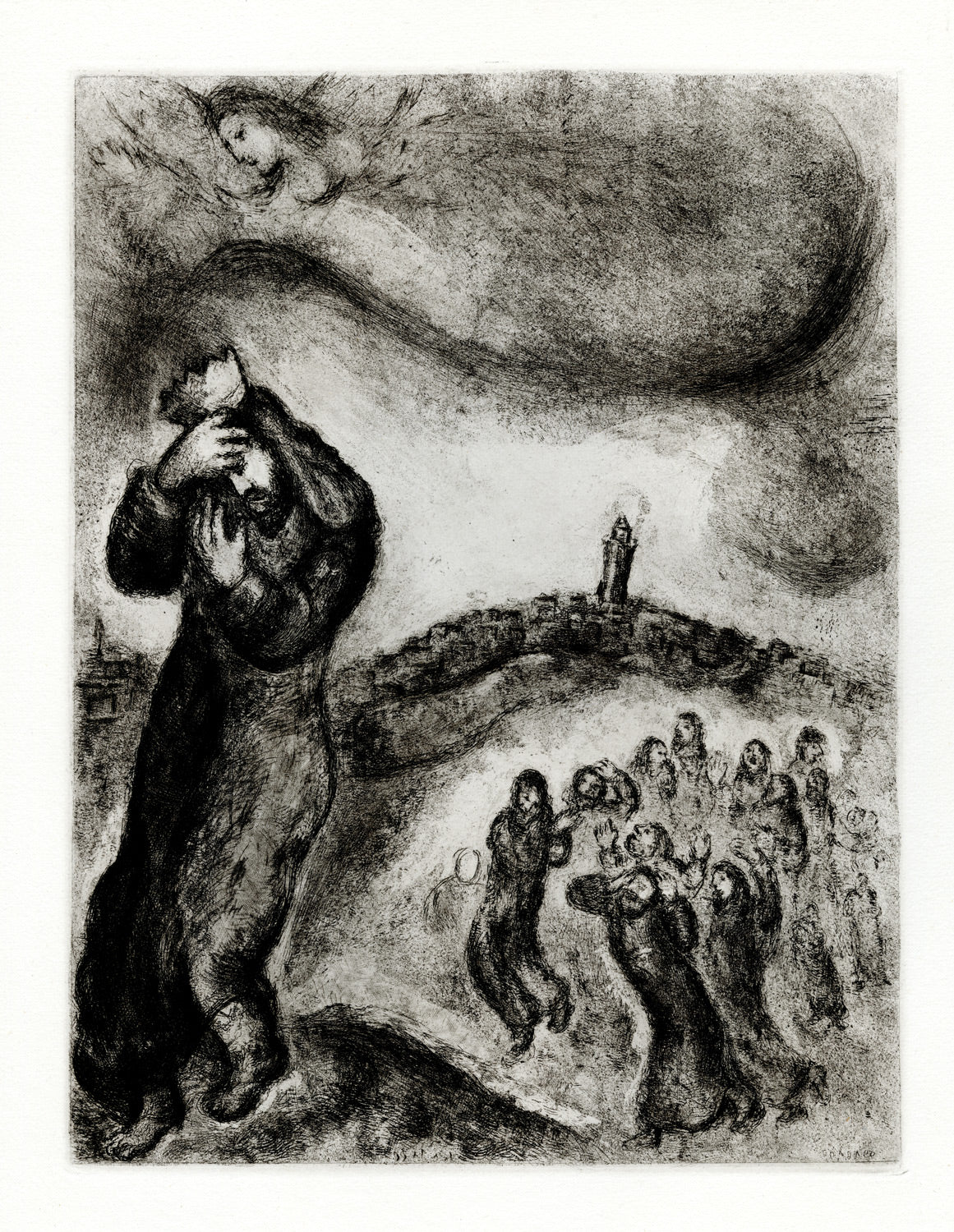 Marc Chagall David Montant la Colline des Oliviers (David