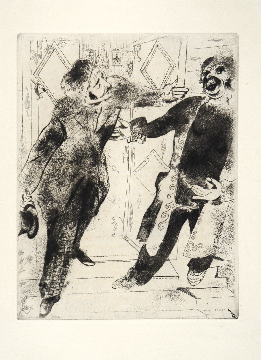 Marc Chagall Manilov and Tchitchikov on the Threshold of the Door