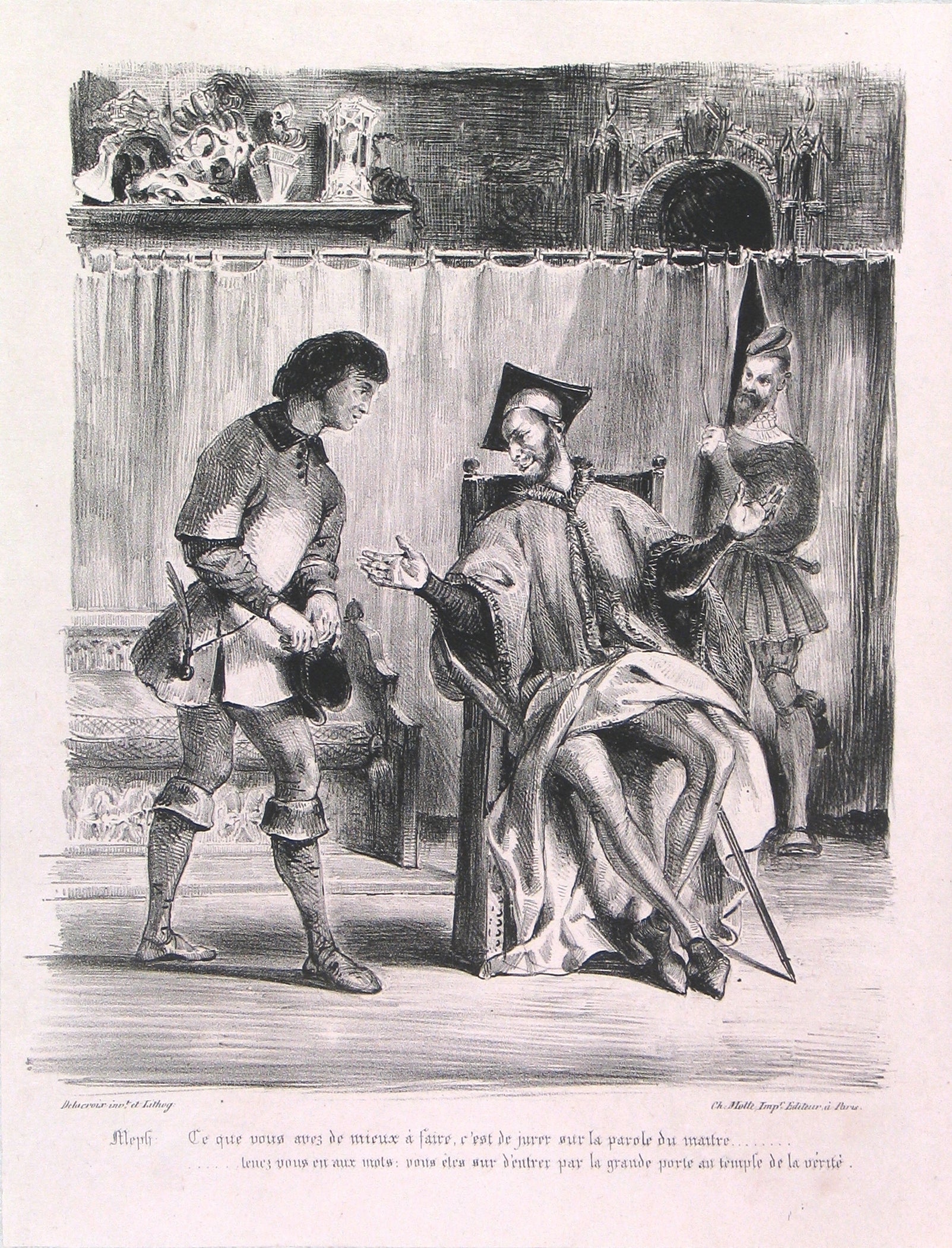 Eugène Delacroix Mephistopheles Receiving the Student – Goldmark