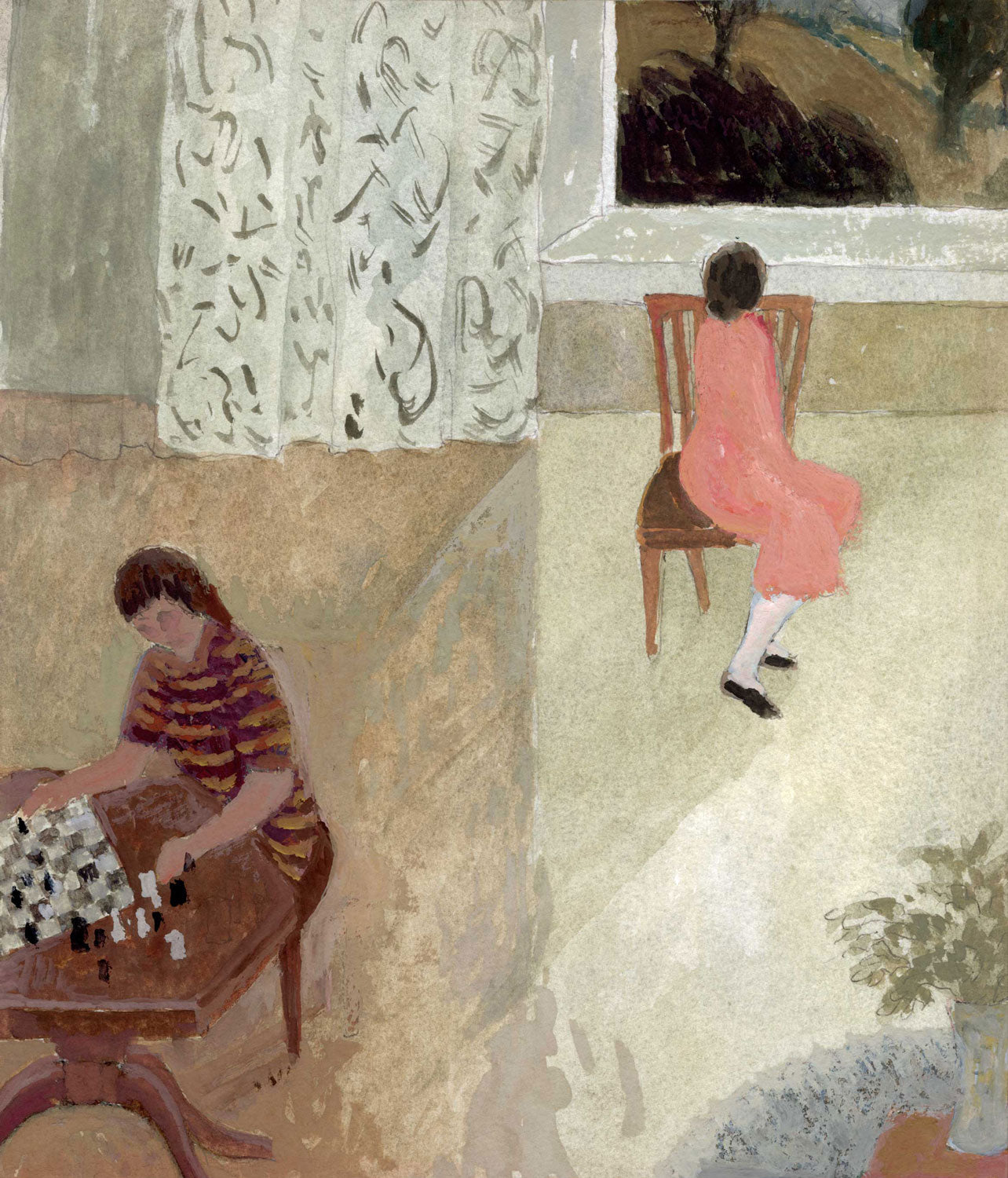 Interior with Two Figures