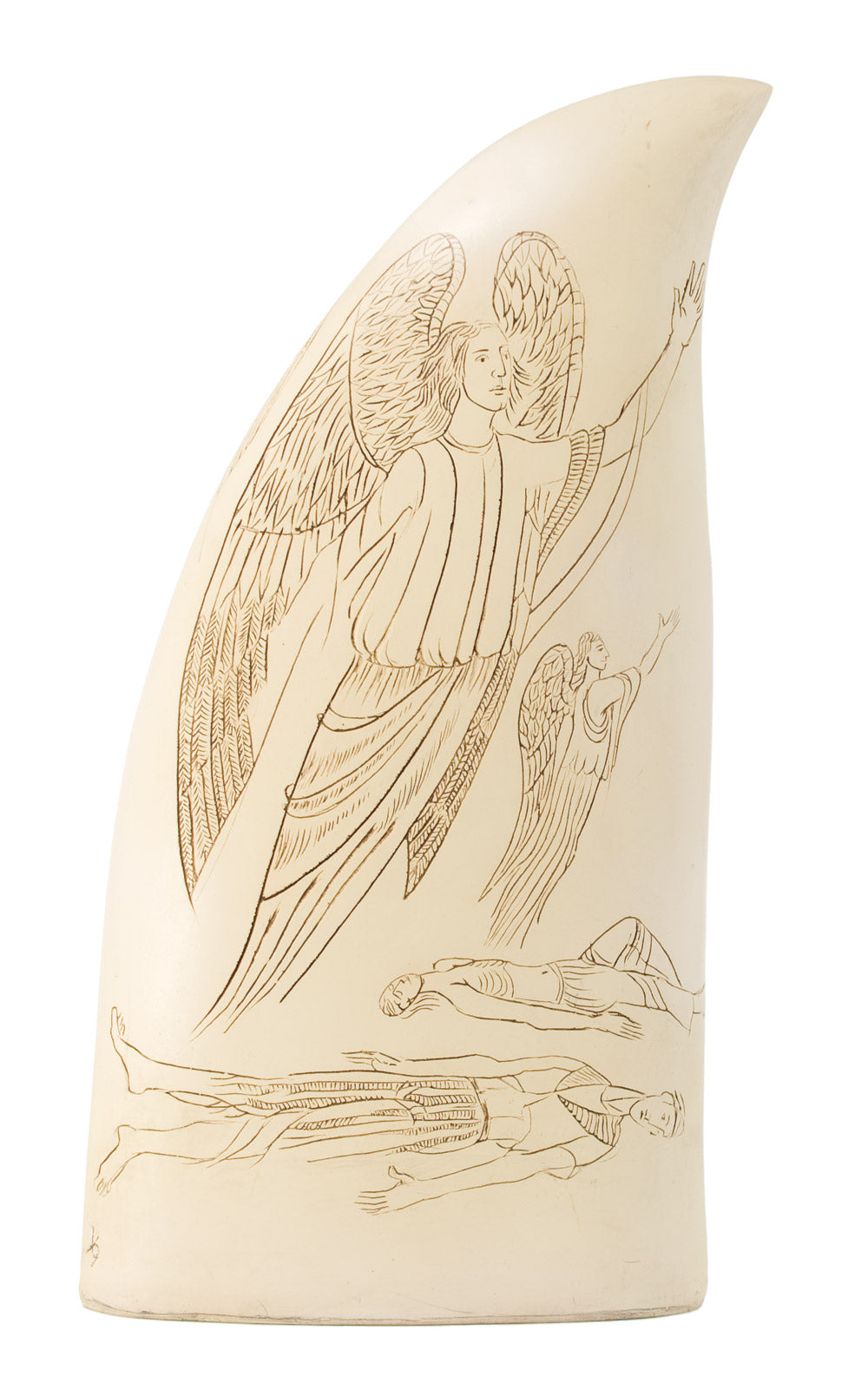 A man all light, a seraph-man, On every corse there stood