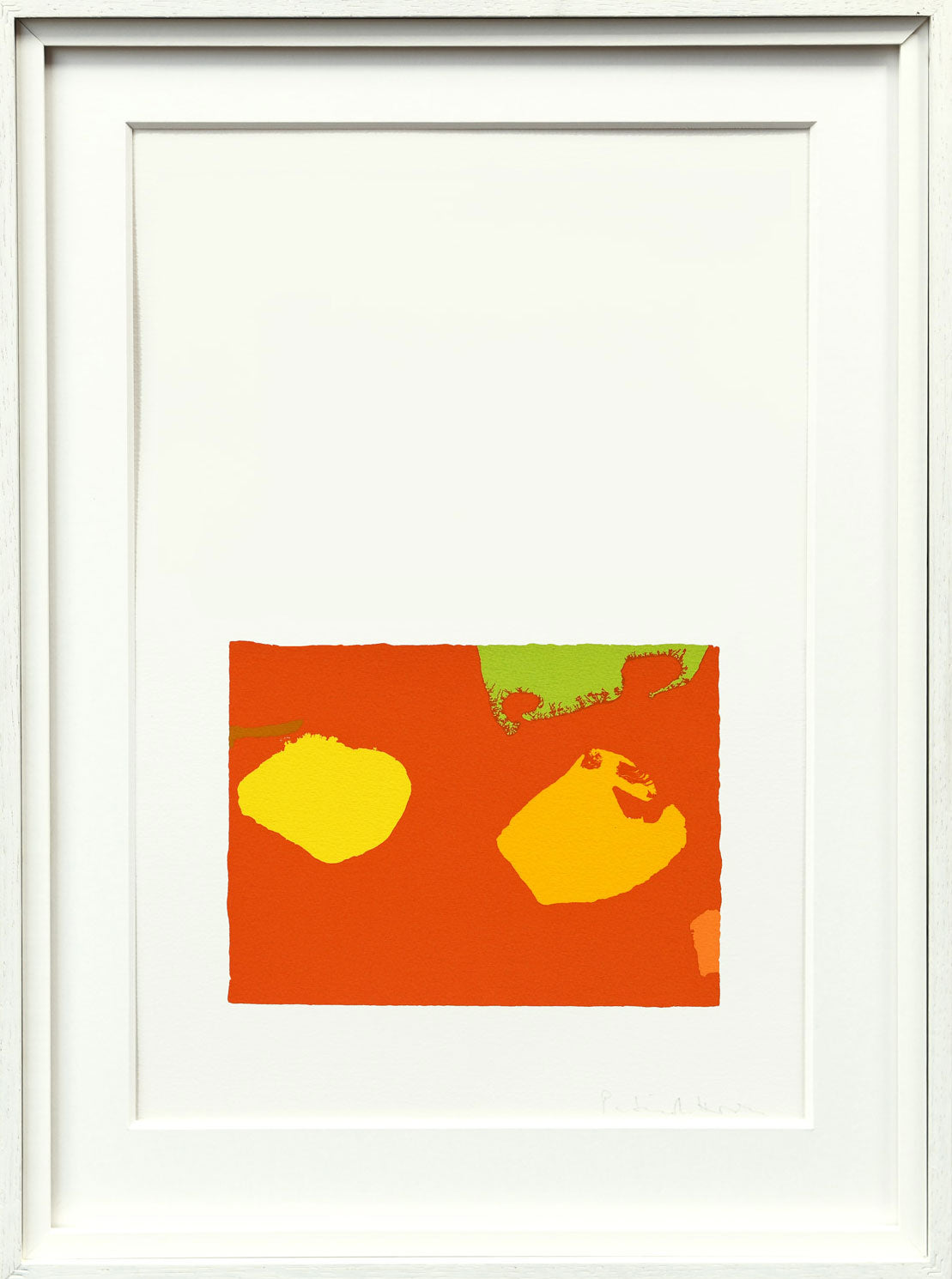 Blue with Lime, Umber, dull Red and Orange in Violet