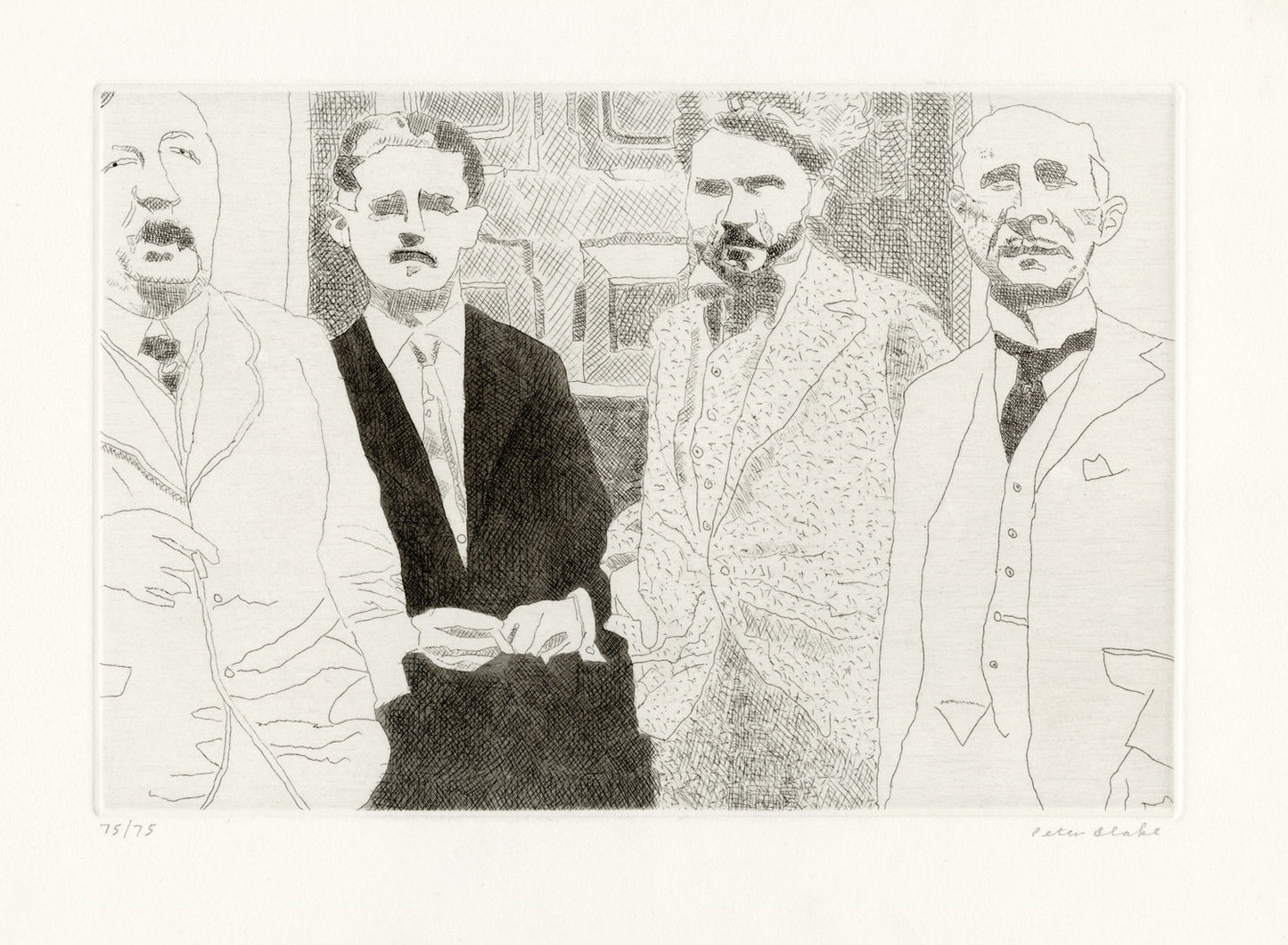 Ford Madox Ford, Joyce, Ezra Pound and John Quinn in Pound's Paris Studio 1923