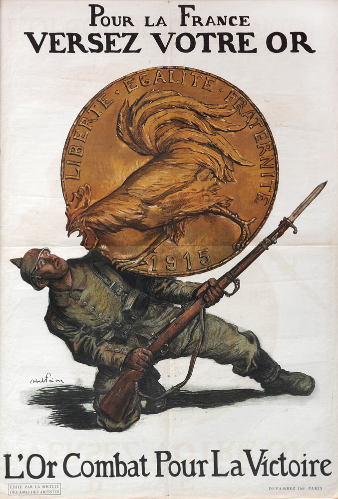 Pour la France Versez or L'Or Combat pour la Victoire