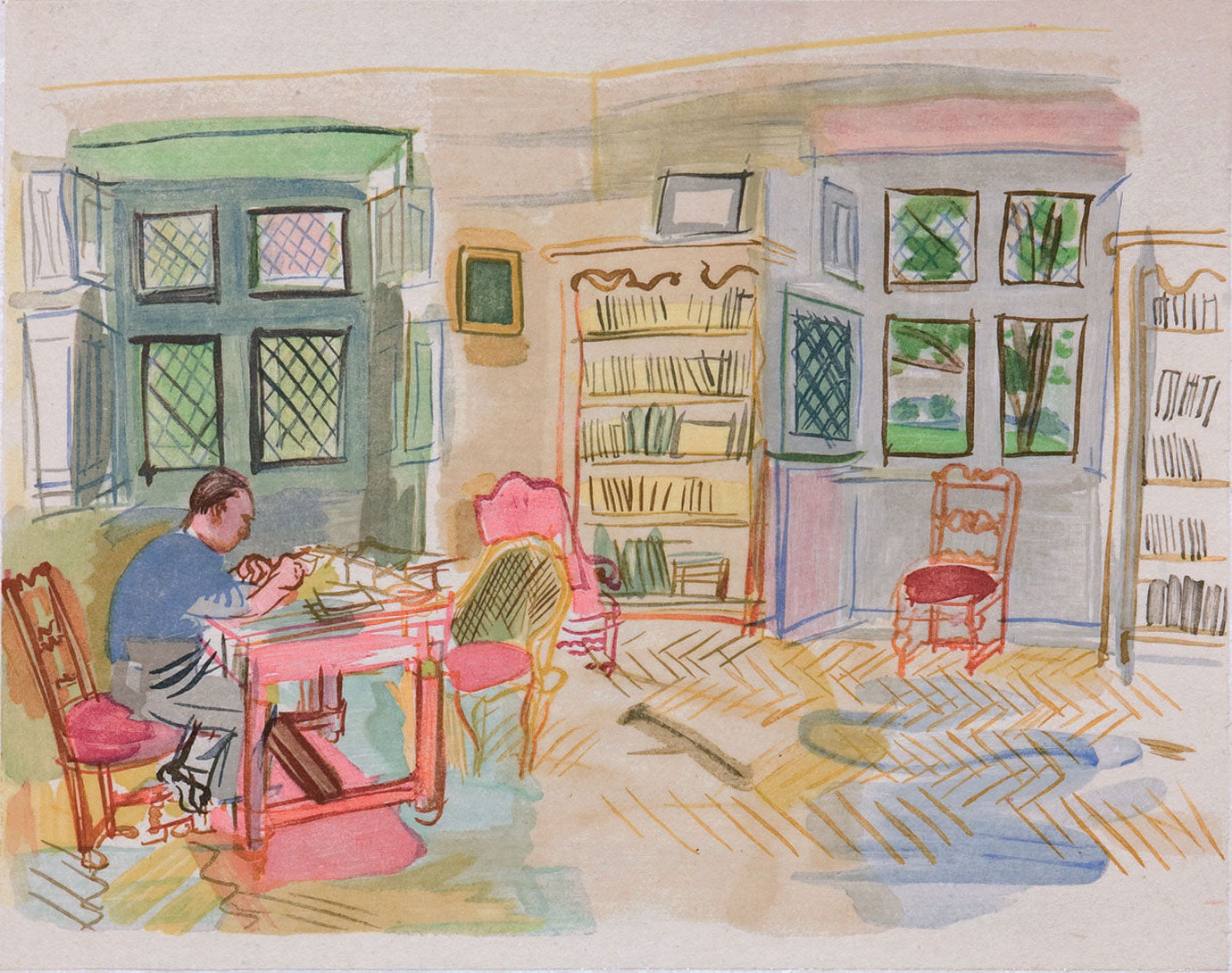 L'auteur dans son cabinet de travail