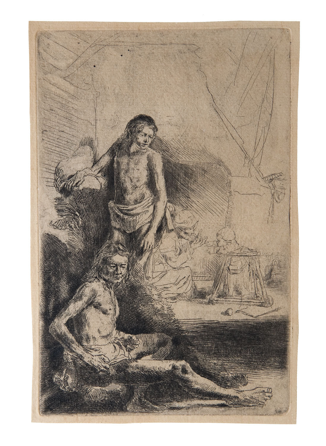 Nude Man Seated and Another Standing