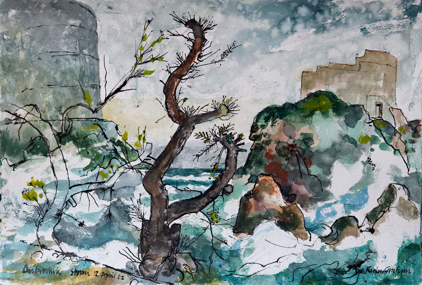 Dubrovnik in a storm