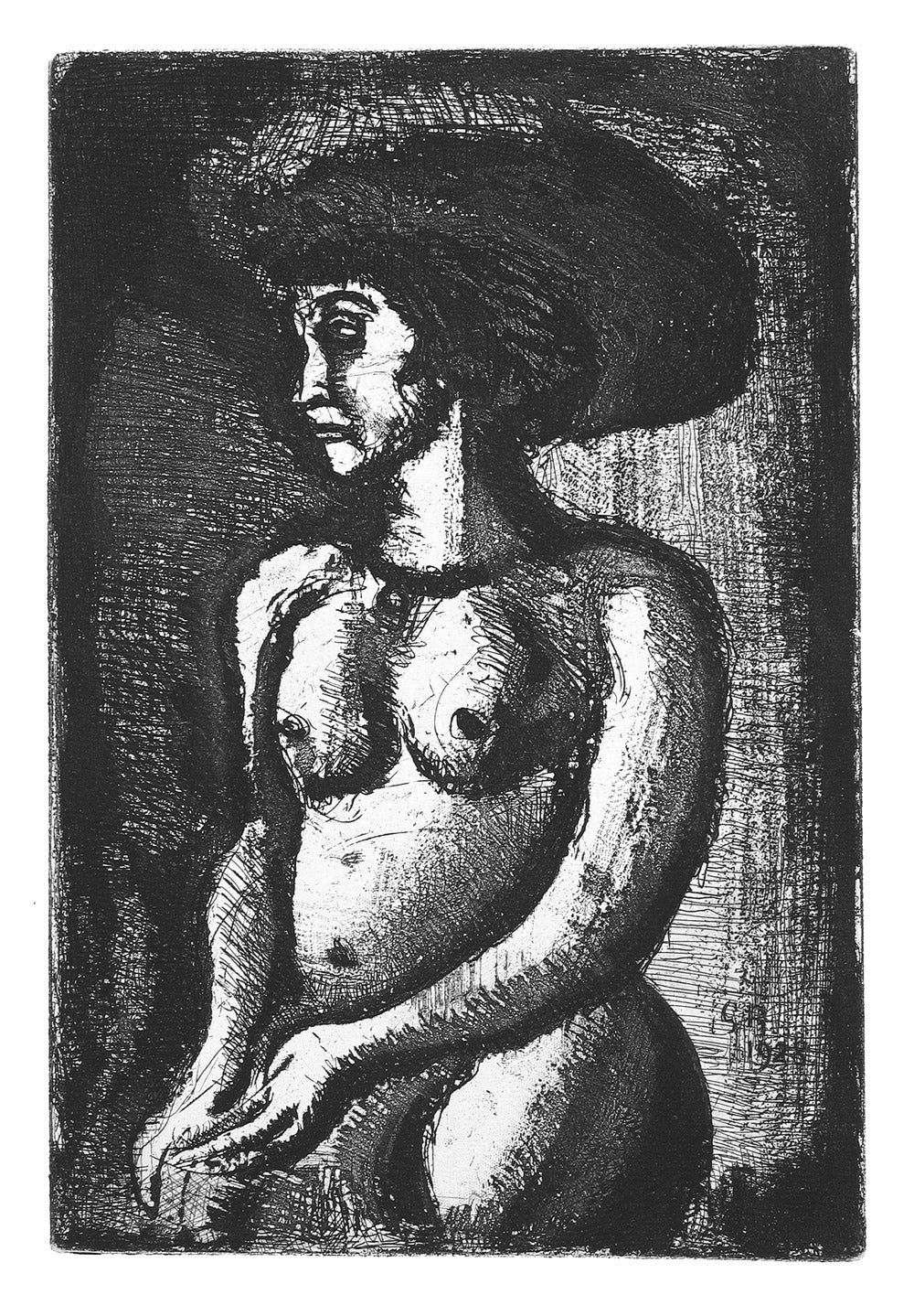 Girl with a wide brimmed hat