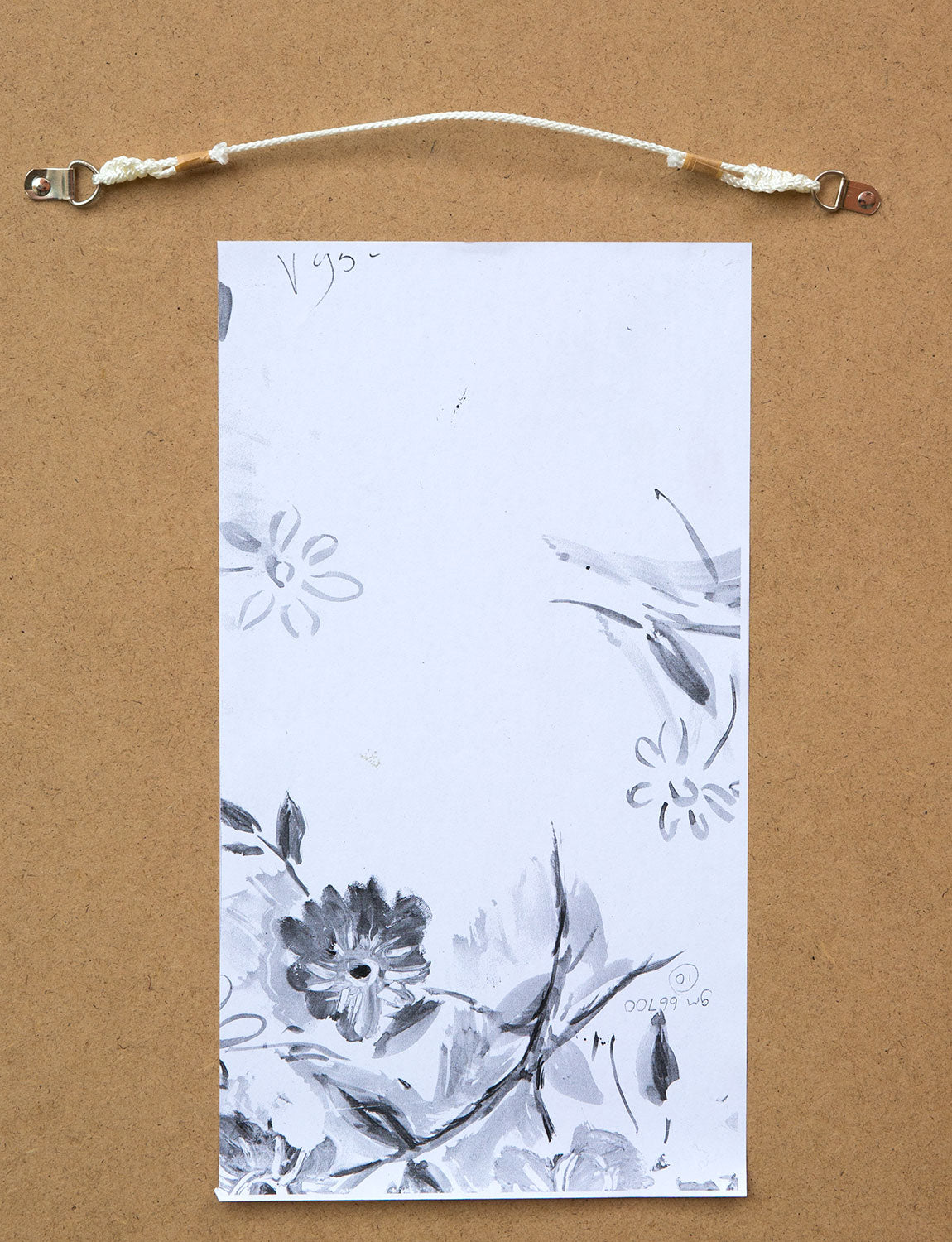 Grey Petals on Black - Fabric Design