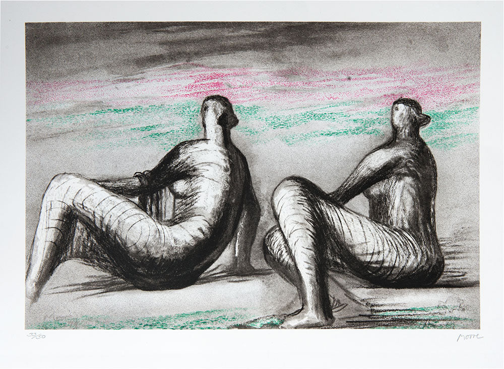 Two Women Seated on Beach