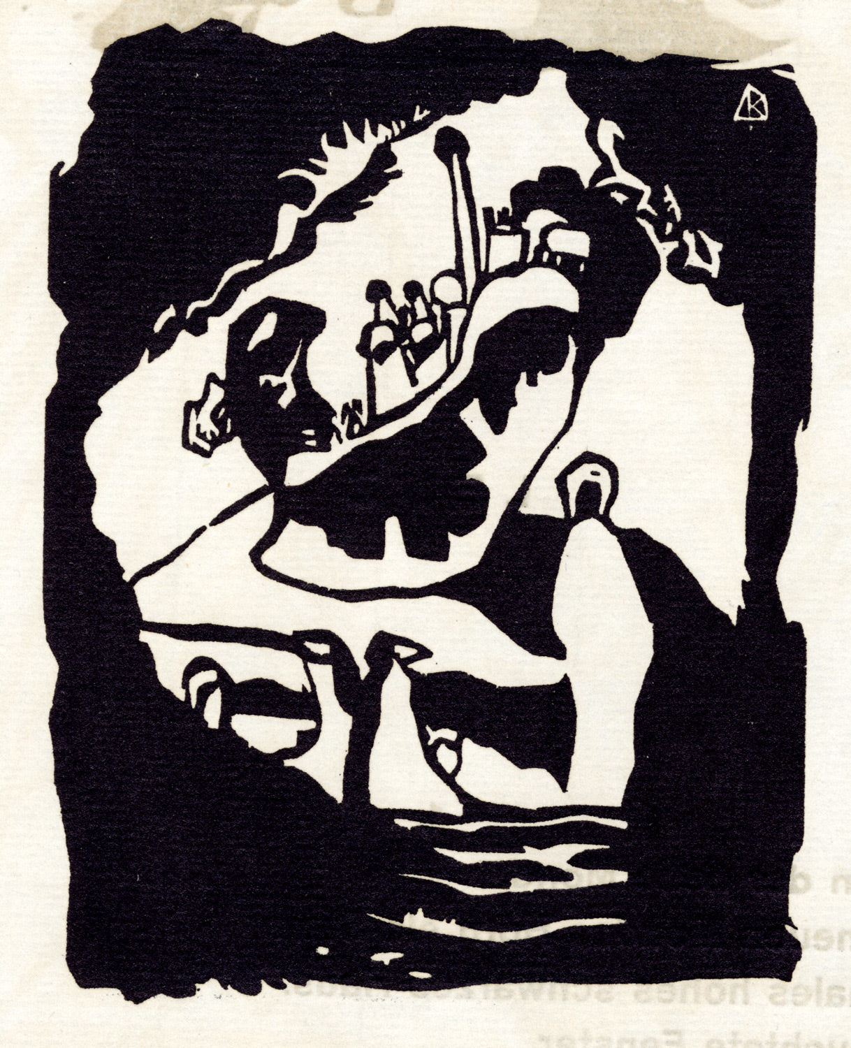 Landschaft mit Aufrechter Weisser Figur