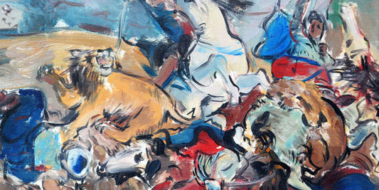 'Lion Hunt' Oil Painting by Ceri Richards. Ceri Richards art for sale from Goldmark.