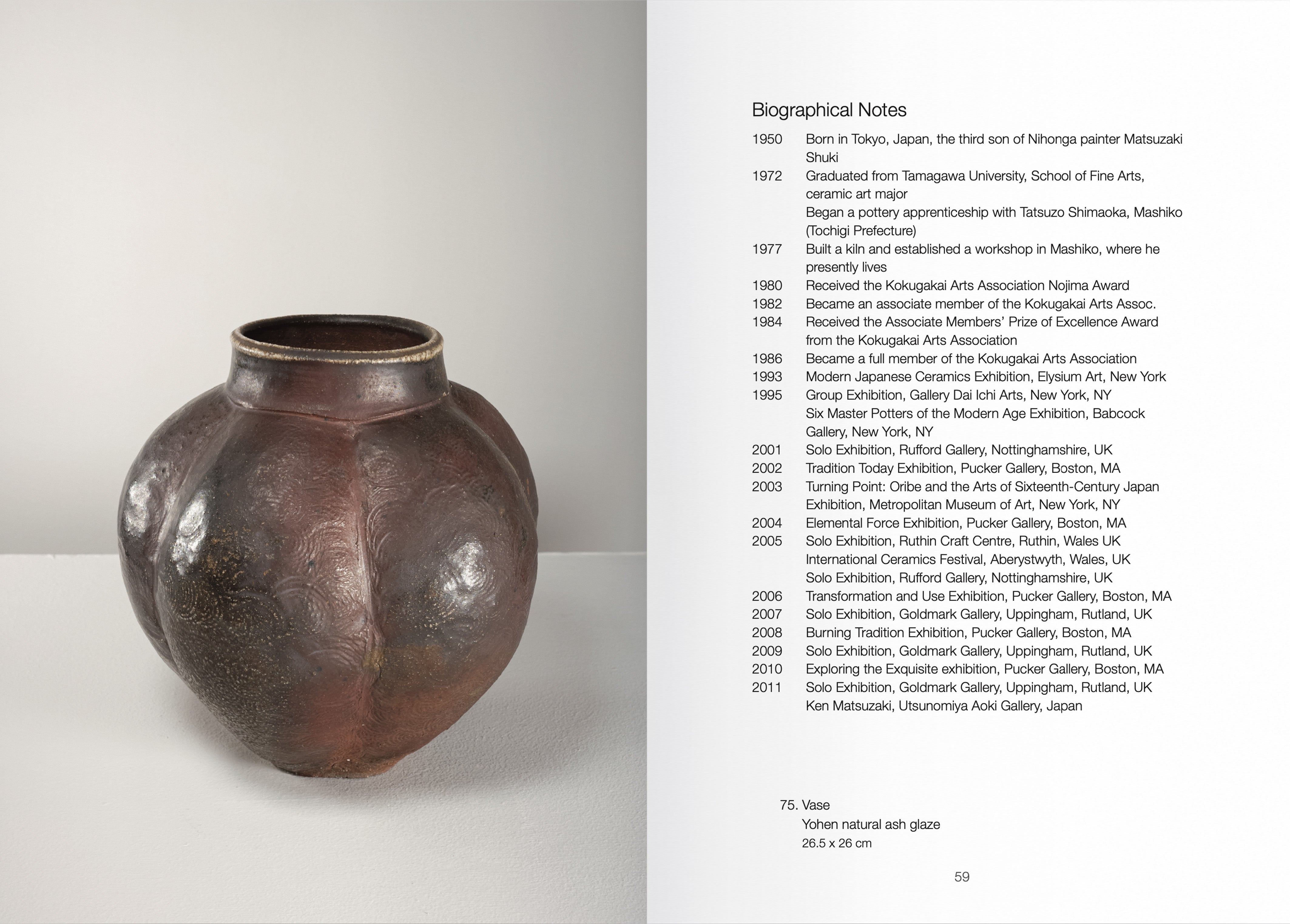 Ken Matsuzaki - Tōkaiseki - Ceramics Exhibition Catalogue 2021