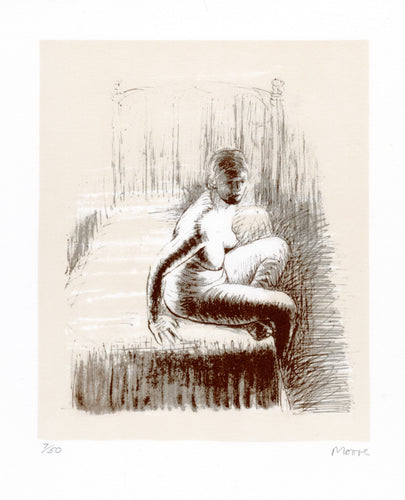 Seated Girl on Bed