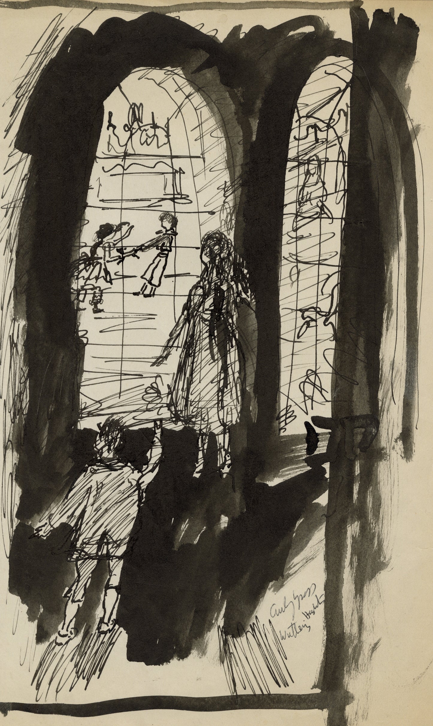 Heathcliff and Catherine Spying on the Lintons